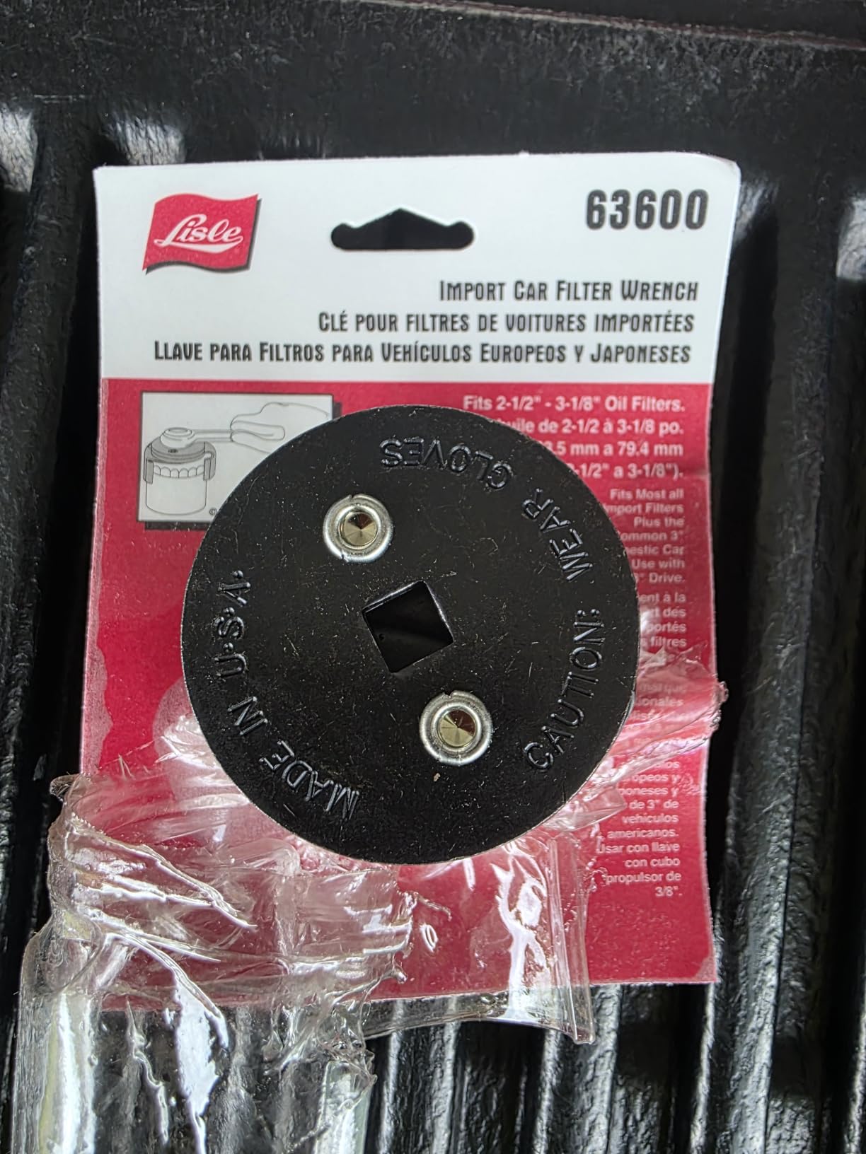 Lisle 63600 Car Oil Filter Wrench for 2-1/2