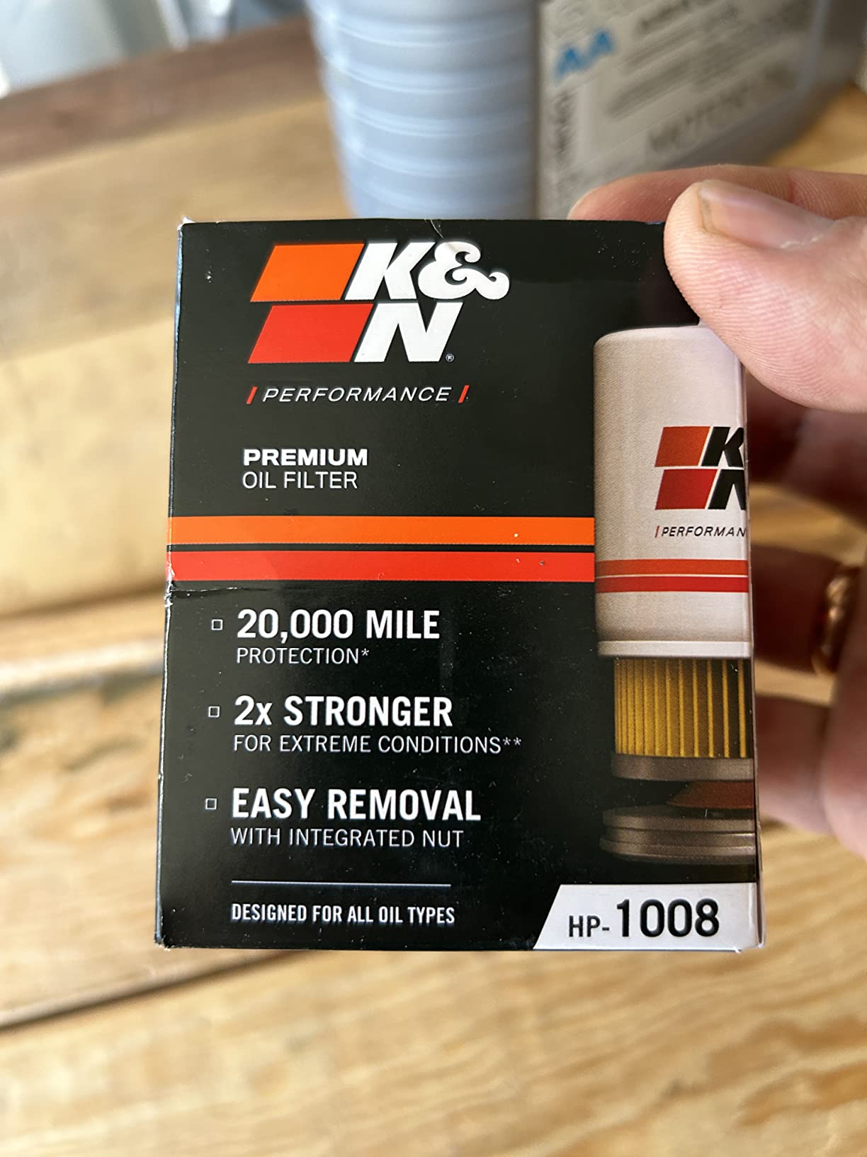 K&N Oil Filter: 20,000 Mile Engine Protection with Wrench Off Nut, HP-1008 | Compatible with Select 1990-2026 INFINITI/MAZDA/NISSAN/SUBARU Vehicle Models (See Description for Select Models) customer photo 2