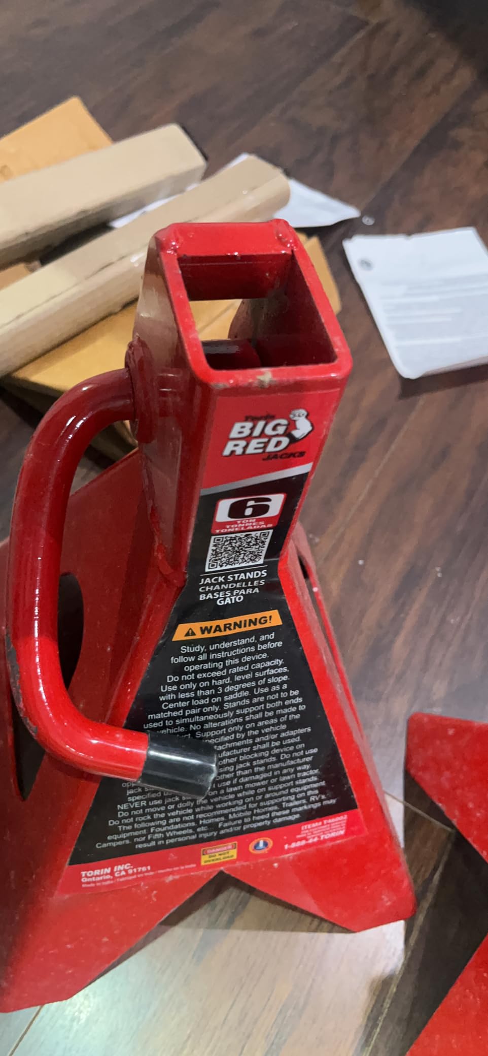 BIG RED T46202 Torin Steel Jack Stands: 6 Ton (12,000 lb) Capacity, Red, 1 Pair customer photo 1