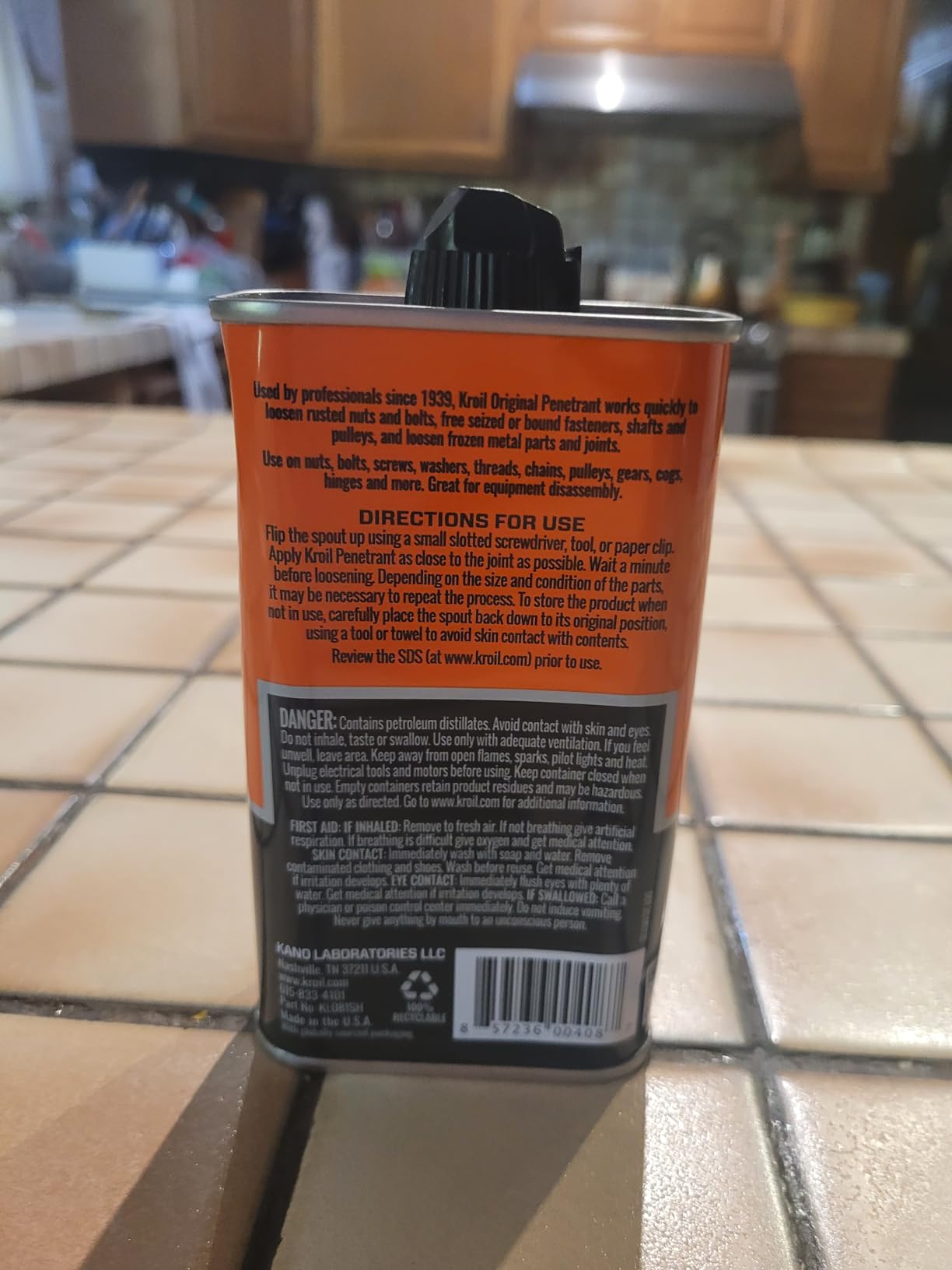 Kroil Original Penetrant - Rust Penetrating Lubricant - Corrosion Inhibitor Oil for Chains, Hinges & Stuck Metal Parts - Home & Industrial Use - Drip Can - 8 oz - 1 Pack (KL081) customer photo 2