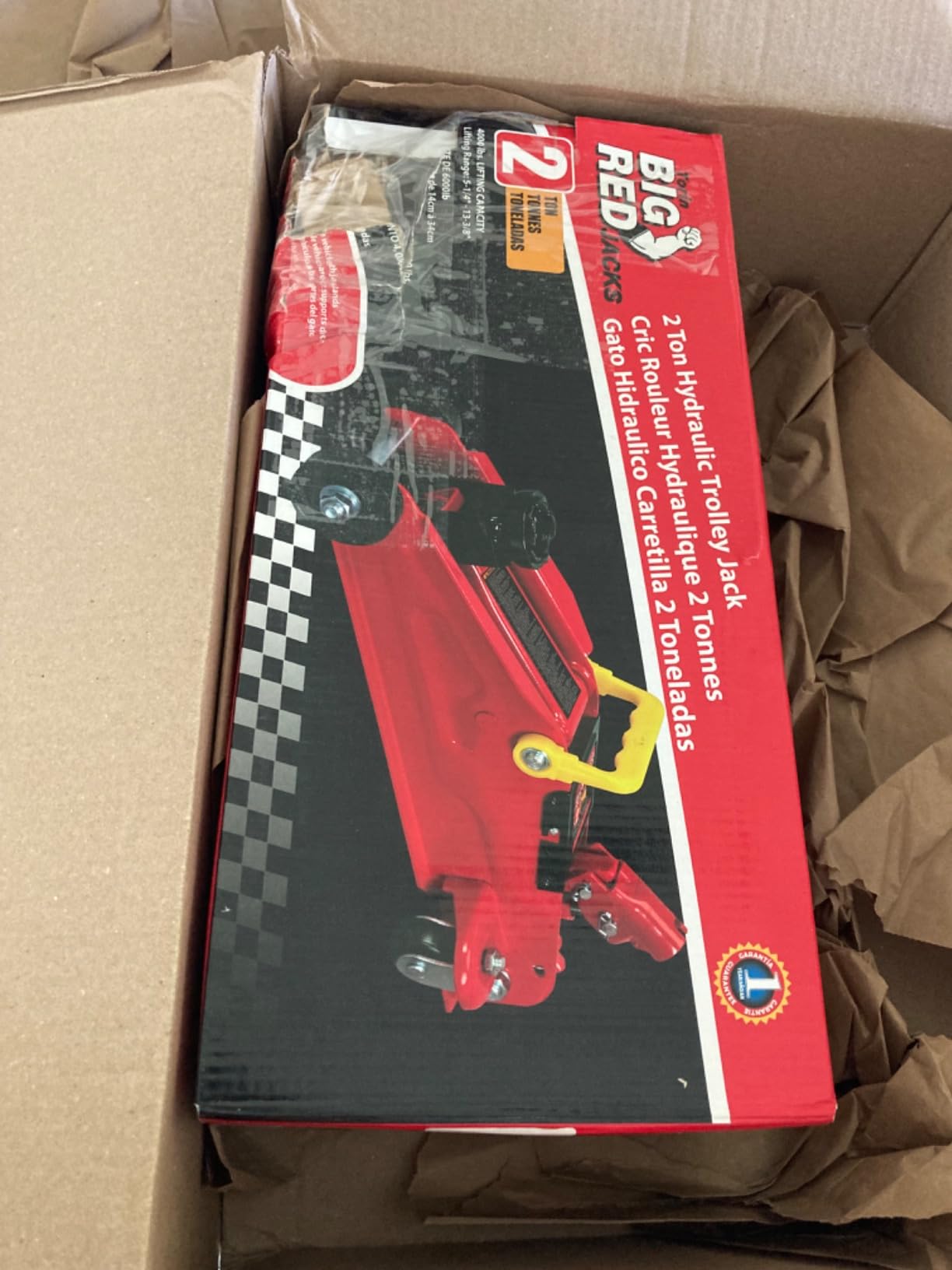 BIG RED 2 Ton Hydraulic Floor Jack, 4000 lbs Capacity Low Profile Trolley Service Jack with 5.2
