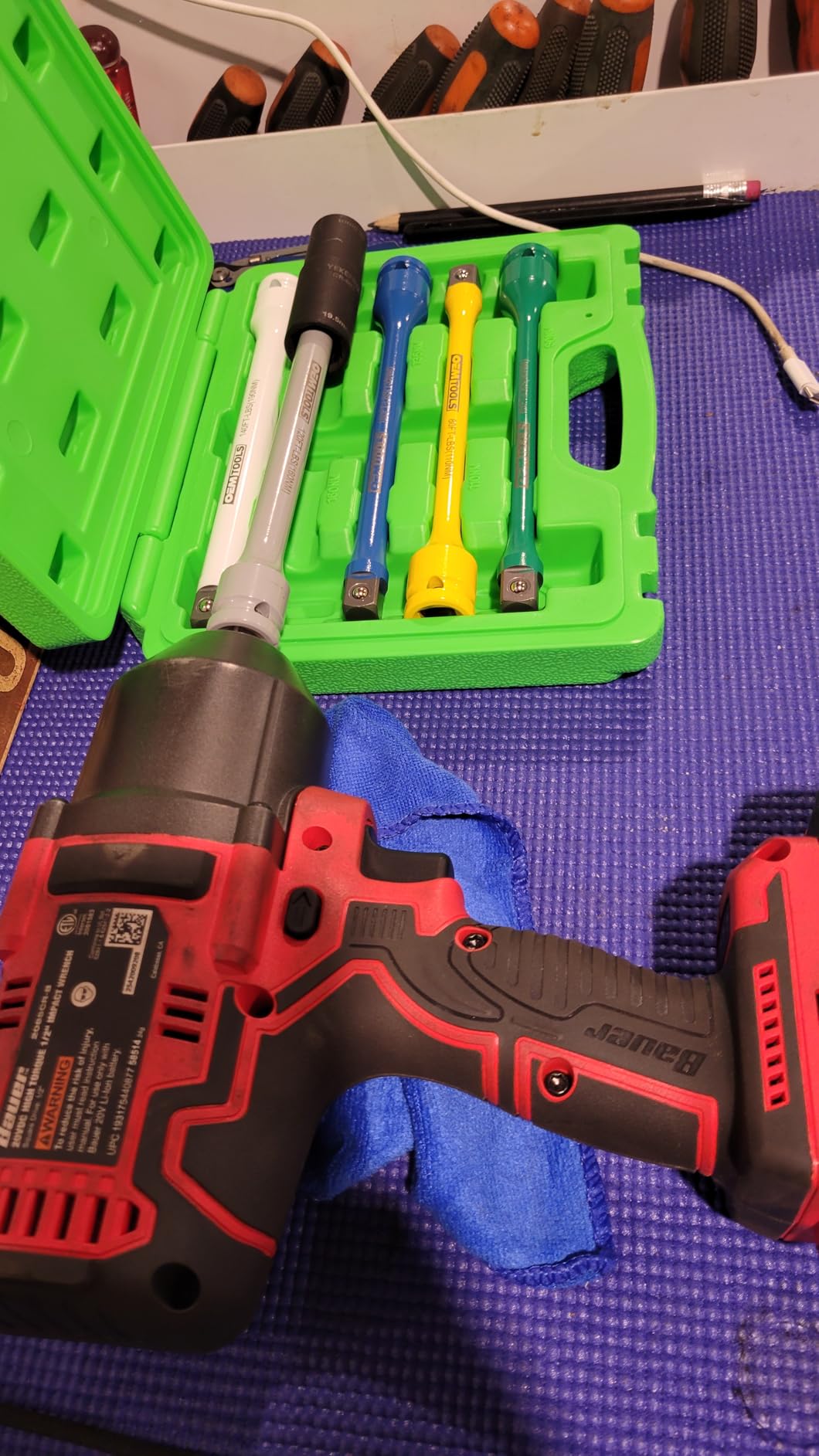OEMTOOLS 24220 Torque Sticks 1/2 Drive Set, 5 Piece Torque Limiting Extension Set, Extends the Life of Thin Wall Impact Sockets, Impact Torque Sticks Come With Storage Case, Color Coded customer photo 1