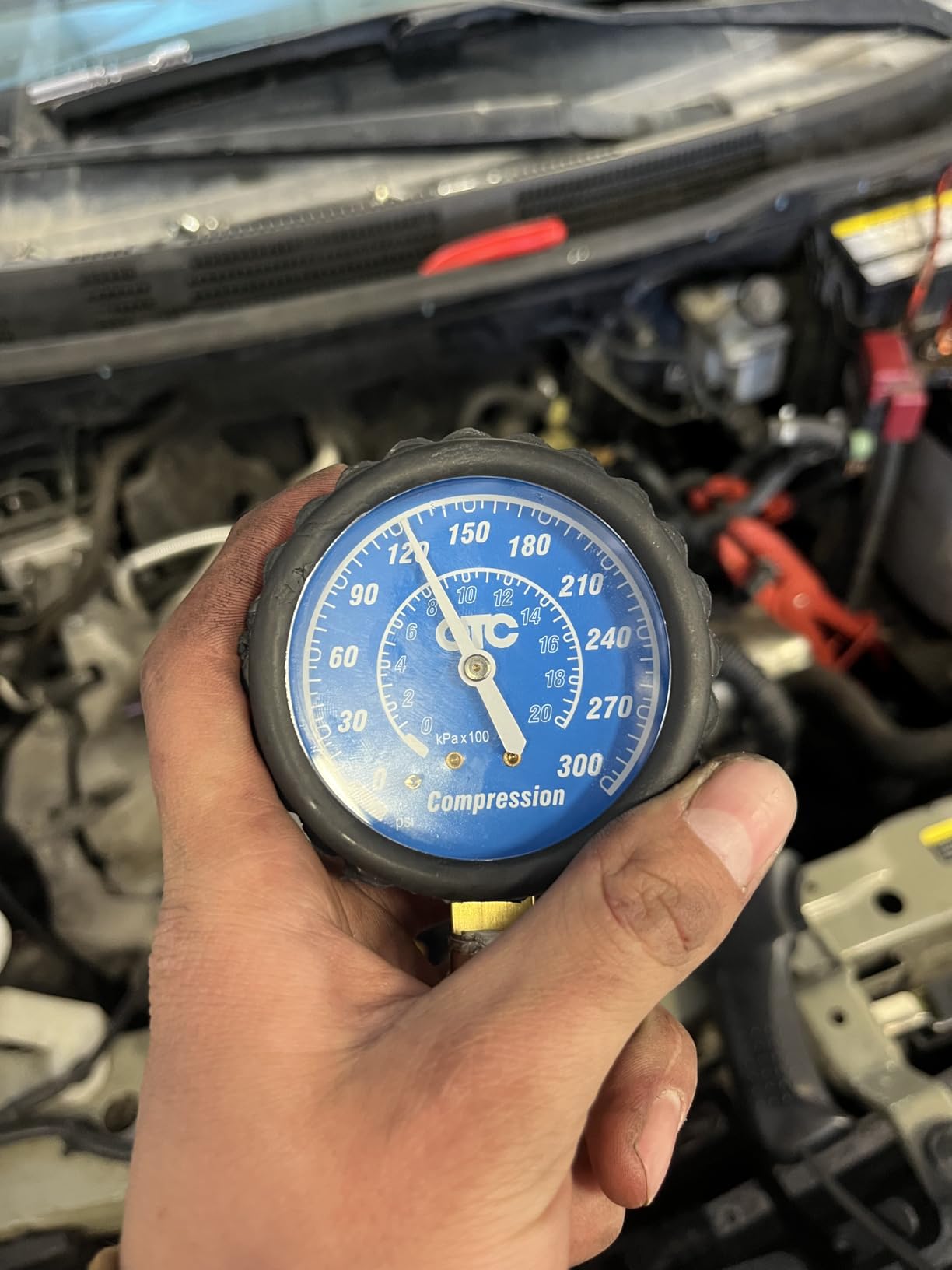 OTC 5605 Deluxe Compression Tester Kit for Gasoline Engines | Easy to Read 2-1/2