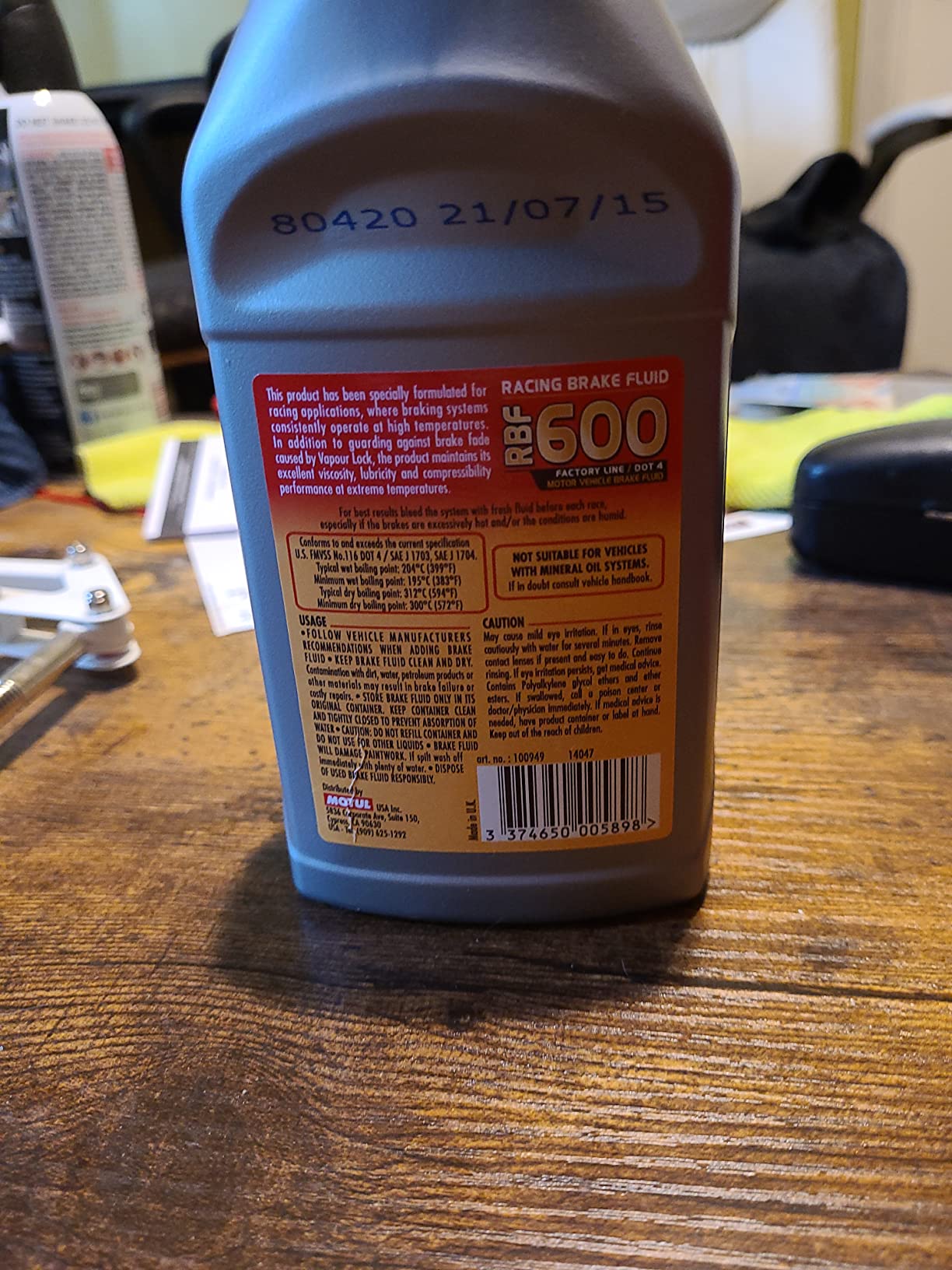 Motul RBF 600 Brake Fluid DOT 4 – Racing & High Performance 100% Synthetic Brake Fluid for Cars & Motorcycles, Track Day, Street & Performance Applications 500ml customer photo 1