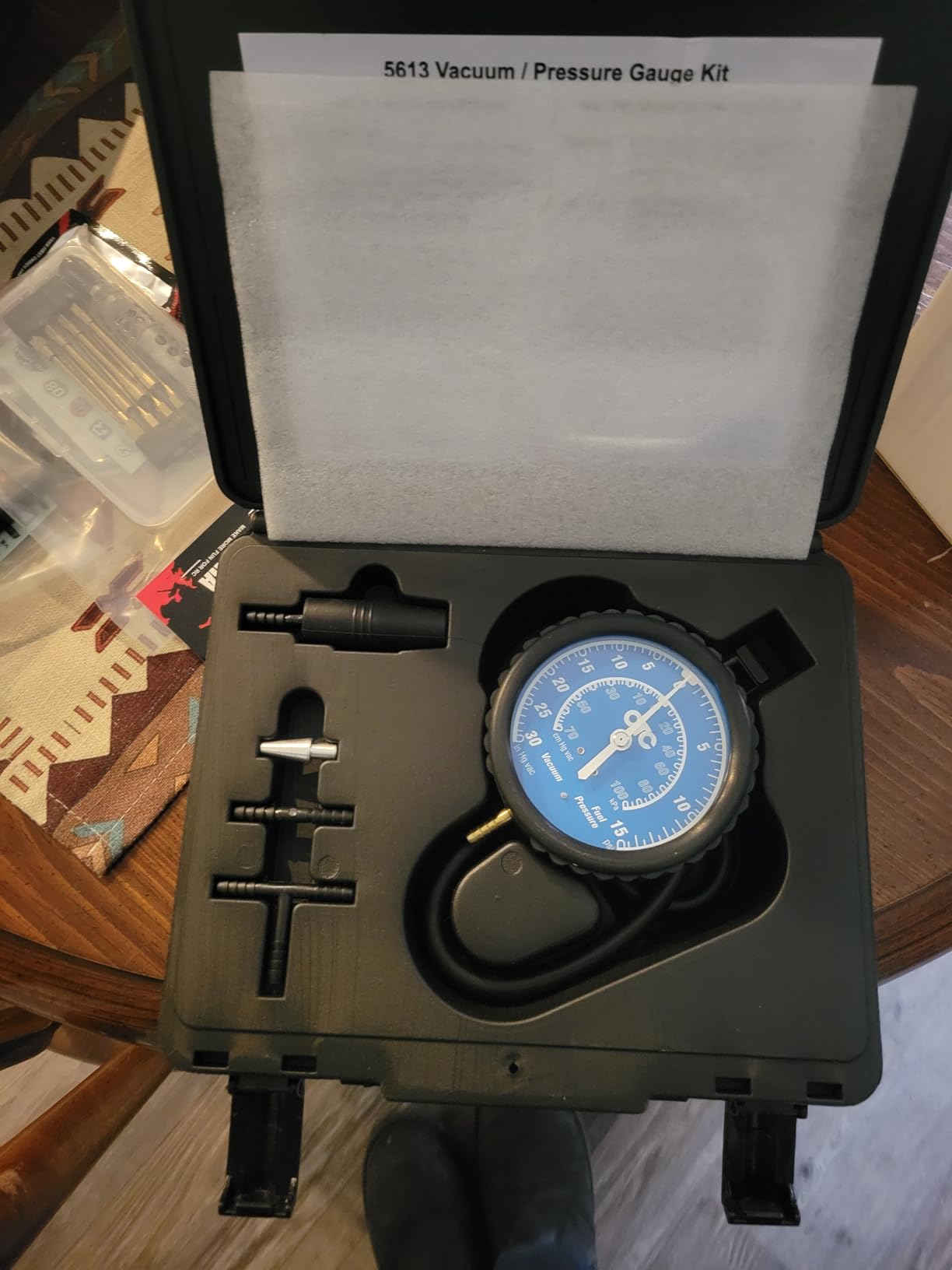 OTC 5613 Vacuum/Pressure Gauge Kit with Storage Case | Test Vacuum Lines, Low Pressure Fuel Systems & More - Quickly Diagnose Problems like Bad Rings, Valves & Leaking Head Gaskets customer photo 1