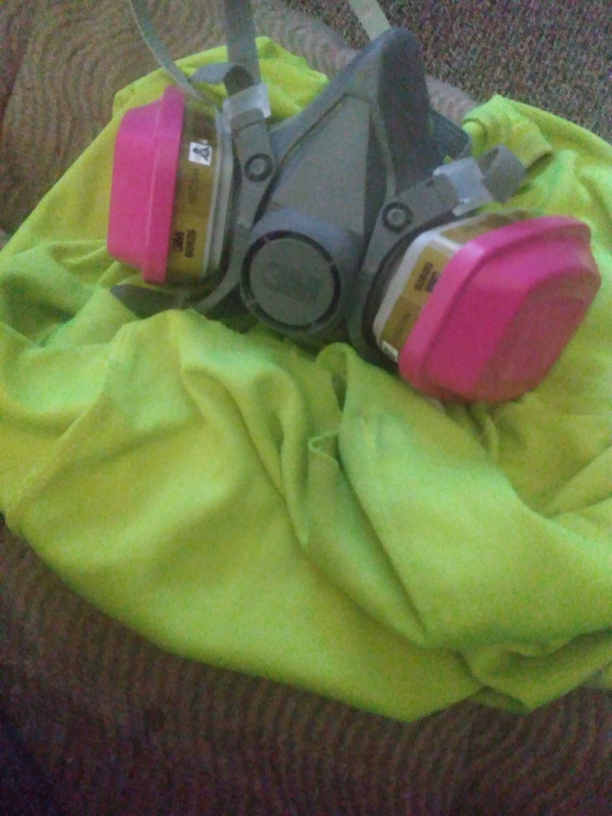 3M Half Facepiece Reusable Respirator 6300, NIOSH, Four-Point Harness, Comfortable Fit, Dual Airline Supplied Air Compatible, Bayonet Connections, Painting, Sanding, Cleaning, Large customer photo 1