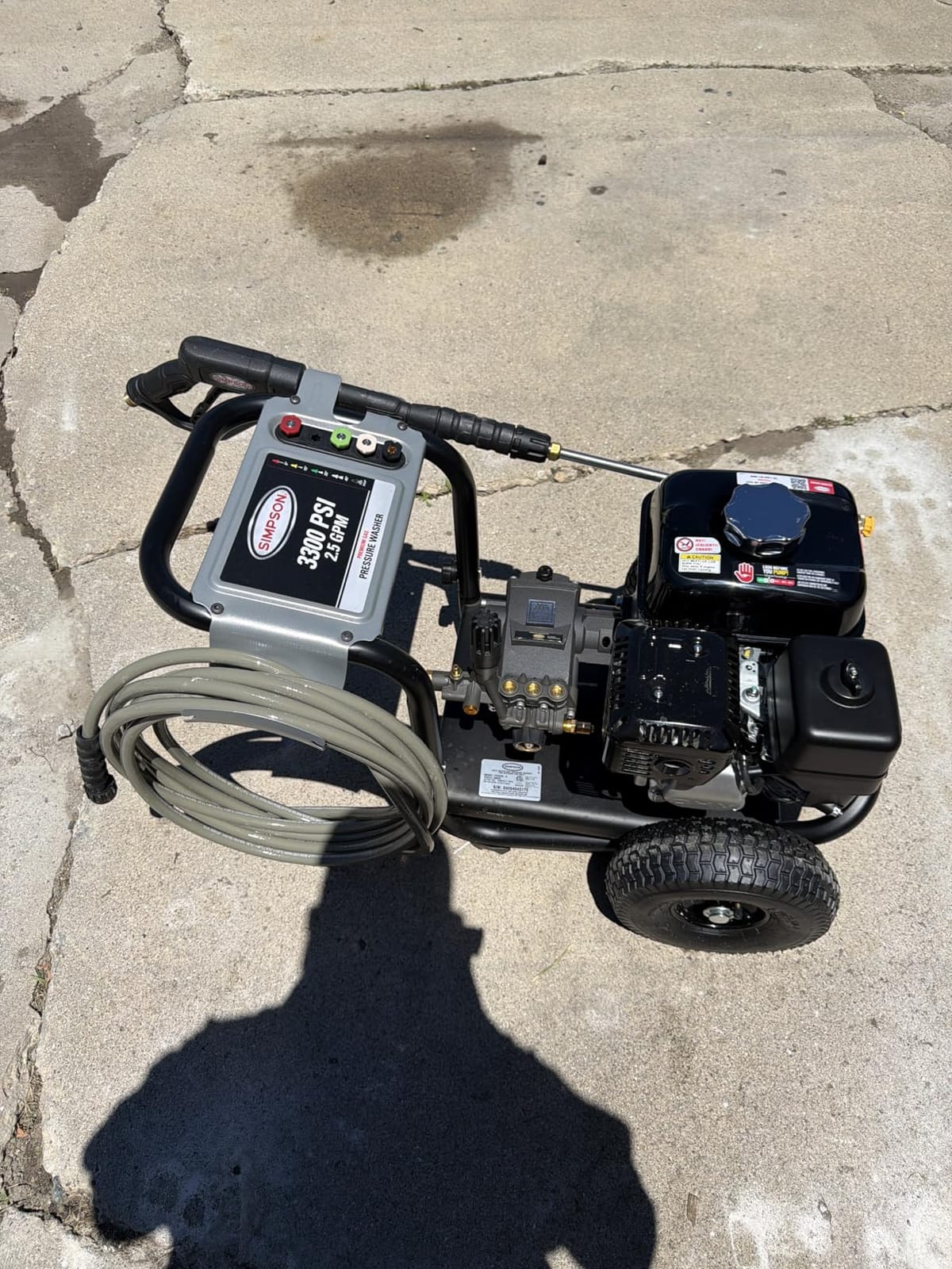SIMPSON Cleaning PS3228 PowerShot 3300 PSI Gas Pressure Washer, 2.5 GPM, Honda GX200 Engine, Includes Spray Gun and Extension Wand, 5 QC Nozzle Tips, 5/16-inch x 25-foot MorFlex Hose, 49-State customer photo 2