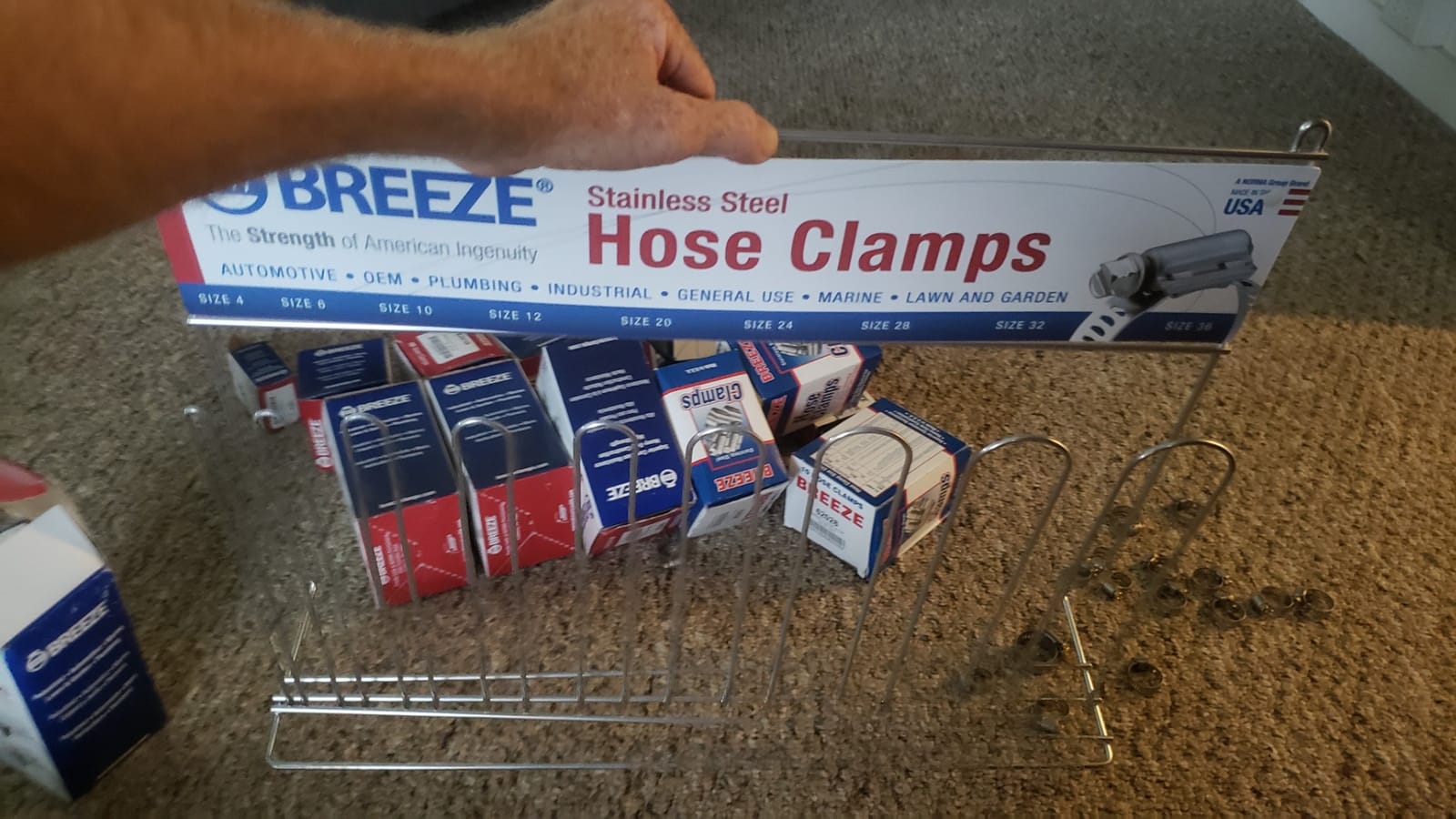 Breeze - 6210 ASSORTMENT Hose Clamp Display Assortment, Automotive Assortment, 1 assortment contains: 200 assorted Automotive Clamps, one 6200 Empty Rack customer photo 2
