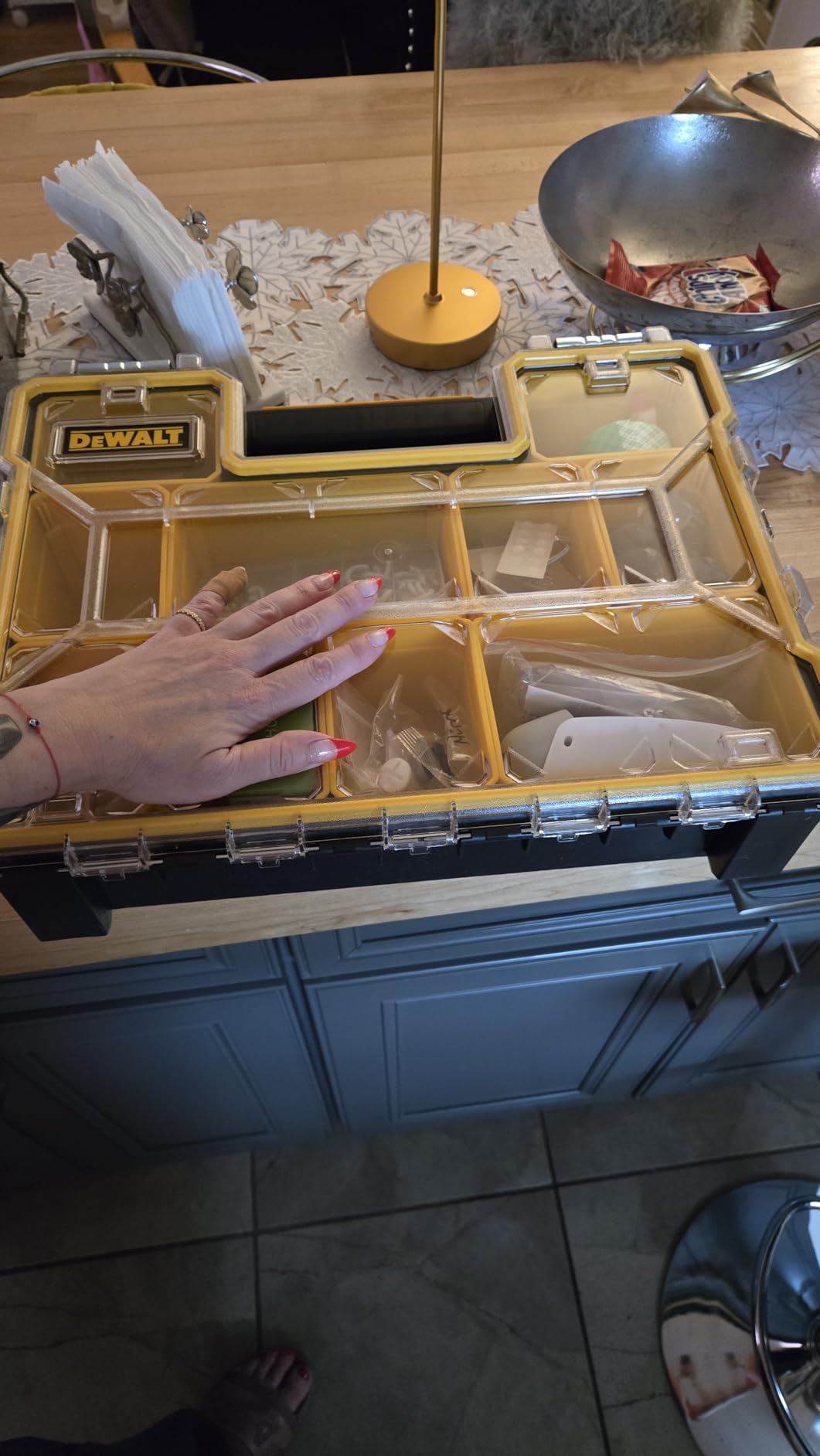 DEWALT Small Parts Organizer, Hardware Storage Box with Removable Dividers, 10-Compartment (DWST14825) customer photo 1