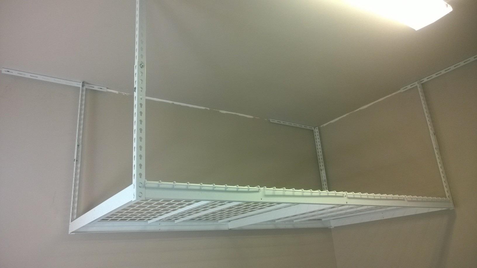 SafeRacks White 4x8 Overhead Storage Rack w/ 5-pc Hook Pack (12