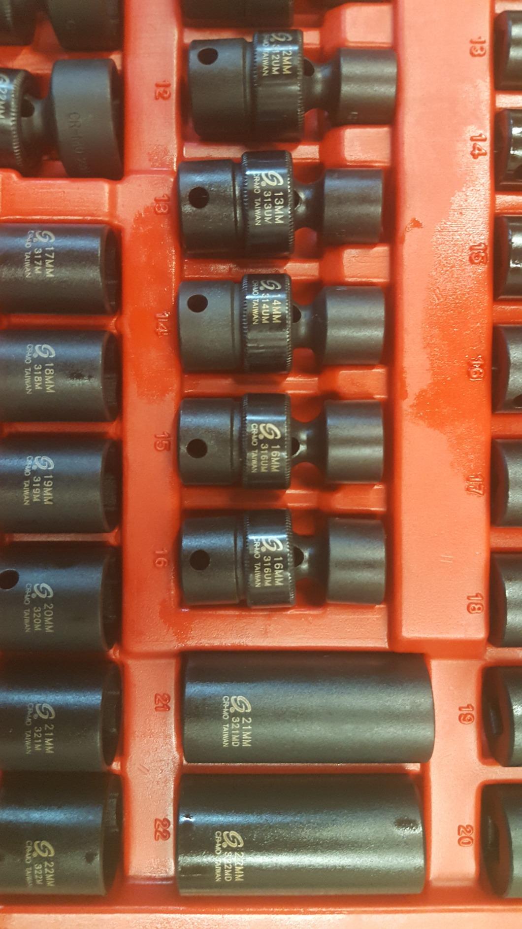 Sunex 3351, 3/8 Inch Drive Impact Socket Set, 51-Piece, Metric, 7mm-22mm, Standard/Deep/Universal, Cr-Mo Steel customer photo 1
