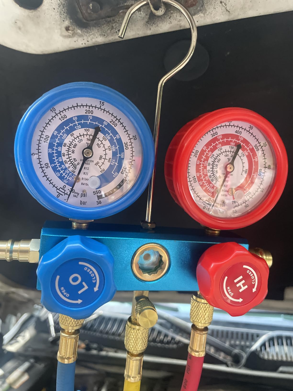XtremepowerUS 3CFM 1/4HP Vacuum Pump HVAC R134a, R12, R22, R410a, A/C Refrigeration R134 Can Tap Adapter, R134 Quick Connector AC Manifold Gauge Air Conditioner Oil Bottle w/Bag customer photo 2