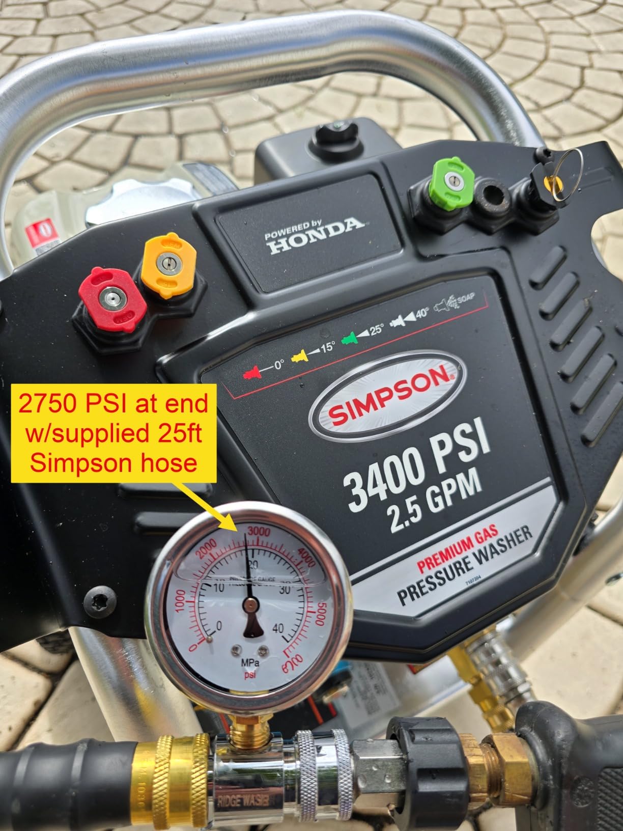Simpson Cleaning 3400 PSI Gas Pressure Washer, 2.5 GPM Power Washer for Commercial Use, Honda GX200 Engine, 25-Foot Hose, Aluminum Series, 49-State (ALH3228-S) customer photo 1