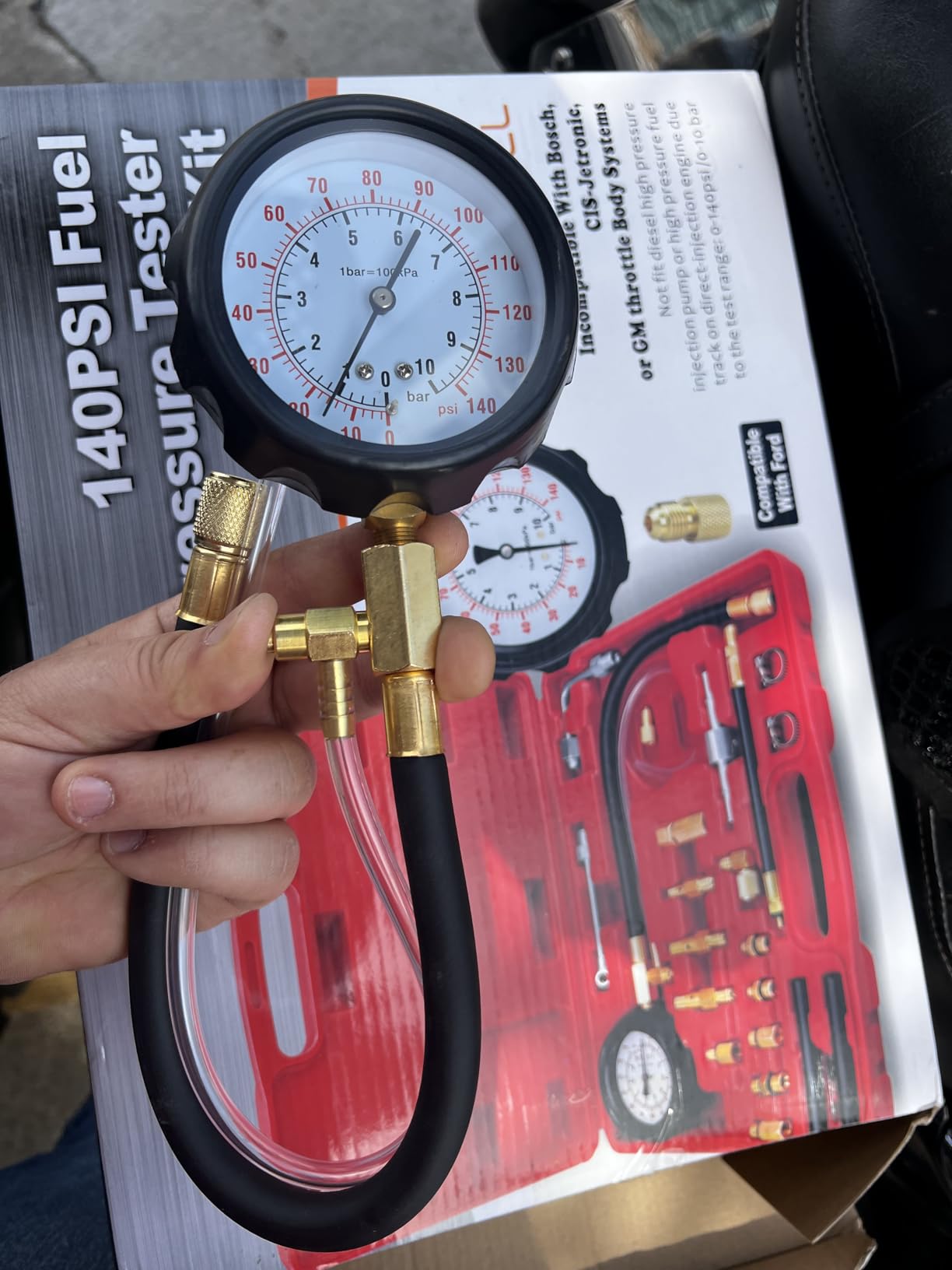 BETOOLL 0-140PSI Fuel Injector Injection Pump Pressure Tester Gauge Kit Car Tools (Master) customer photo 1