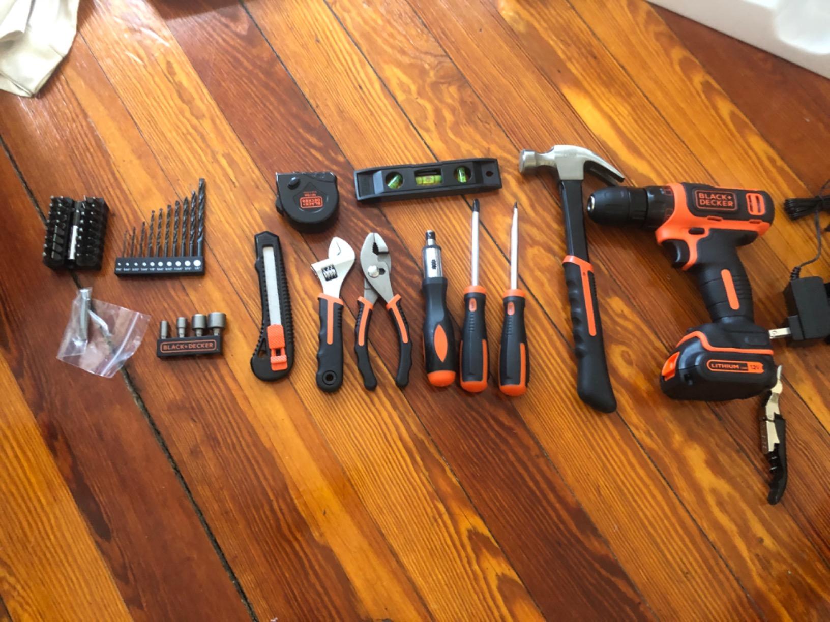 BLACK+DECKER 12V MAX Drill & Home Tool Kit, 60-Piece (BDCDD12PK) customer photo 2