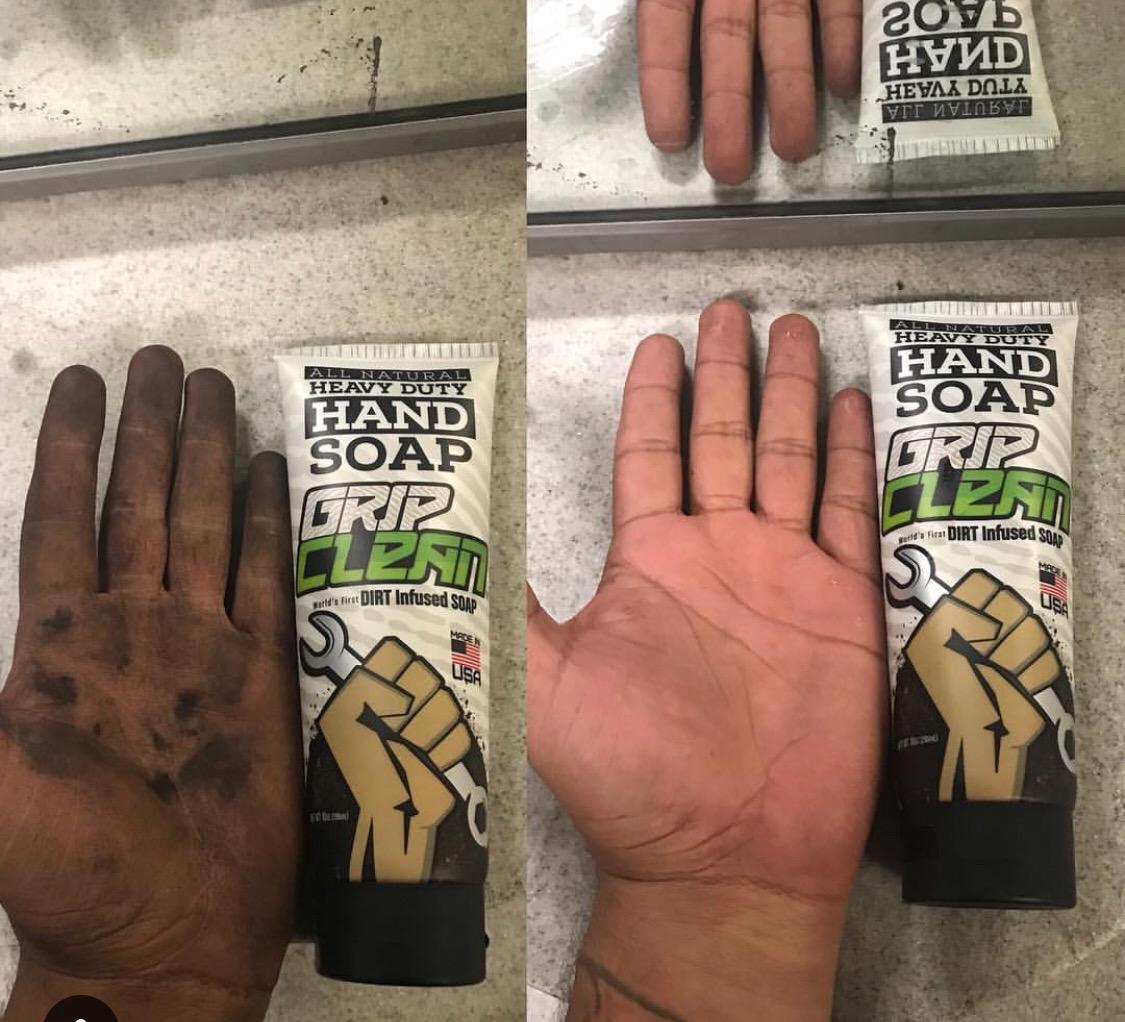 Grip Clean Heavy Duty Hand Cleaner For Mechanics, Natural Pumice, 8 Oz | Clay Infused, Grease, Oil, Grime Remover, Moisturizing Coconut Olive Oils, Lime Scent customer photo 2