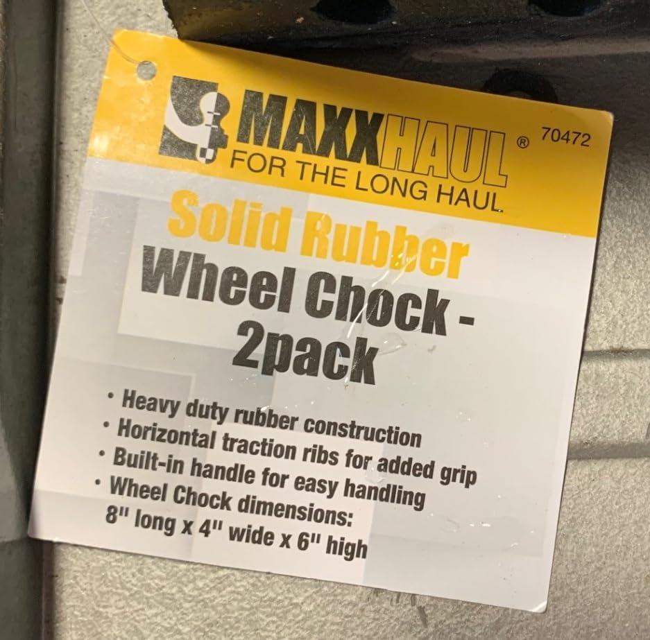 MaxxHaul Solid Rubber Wheel Chock 2-Pack | 8