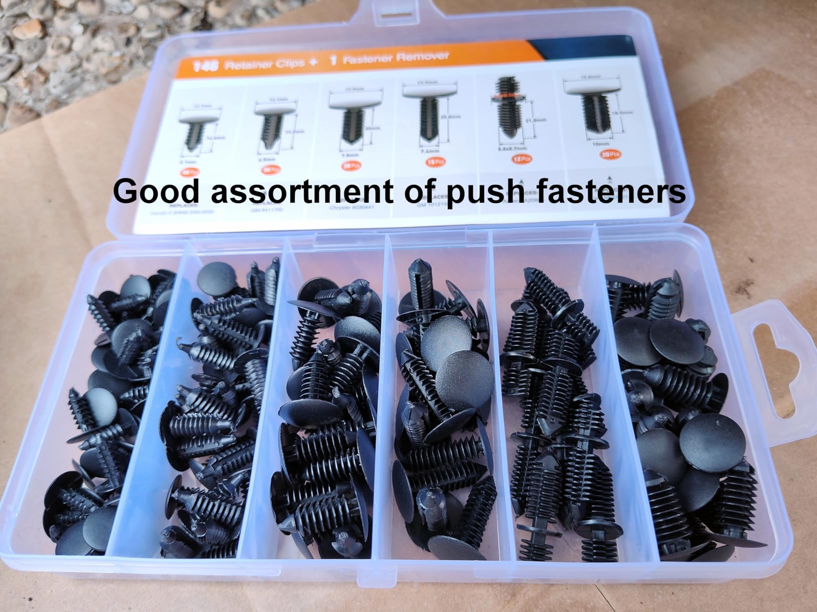 GOOACC 146PCS Nylon Bumper Shield Retainer & Double End Xmas Tree Retainers Clips Universal Auto Body Shield Retainer Fastener Clip Assortment- Bonus Fastener Remover customer photo 2