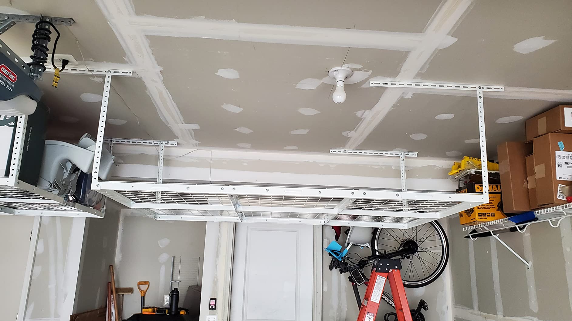 FLEXIMOUNTS 4x6 Overhead Garage Ceiling Storage Rack, Black | 450Lbs Weight Capacity, 22