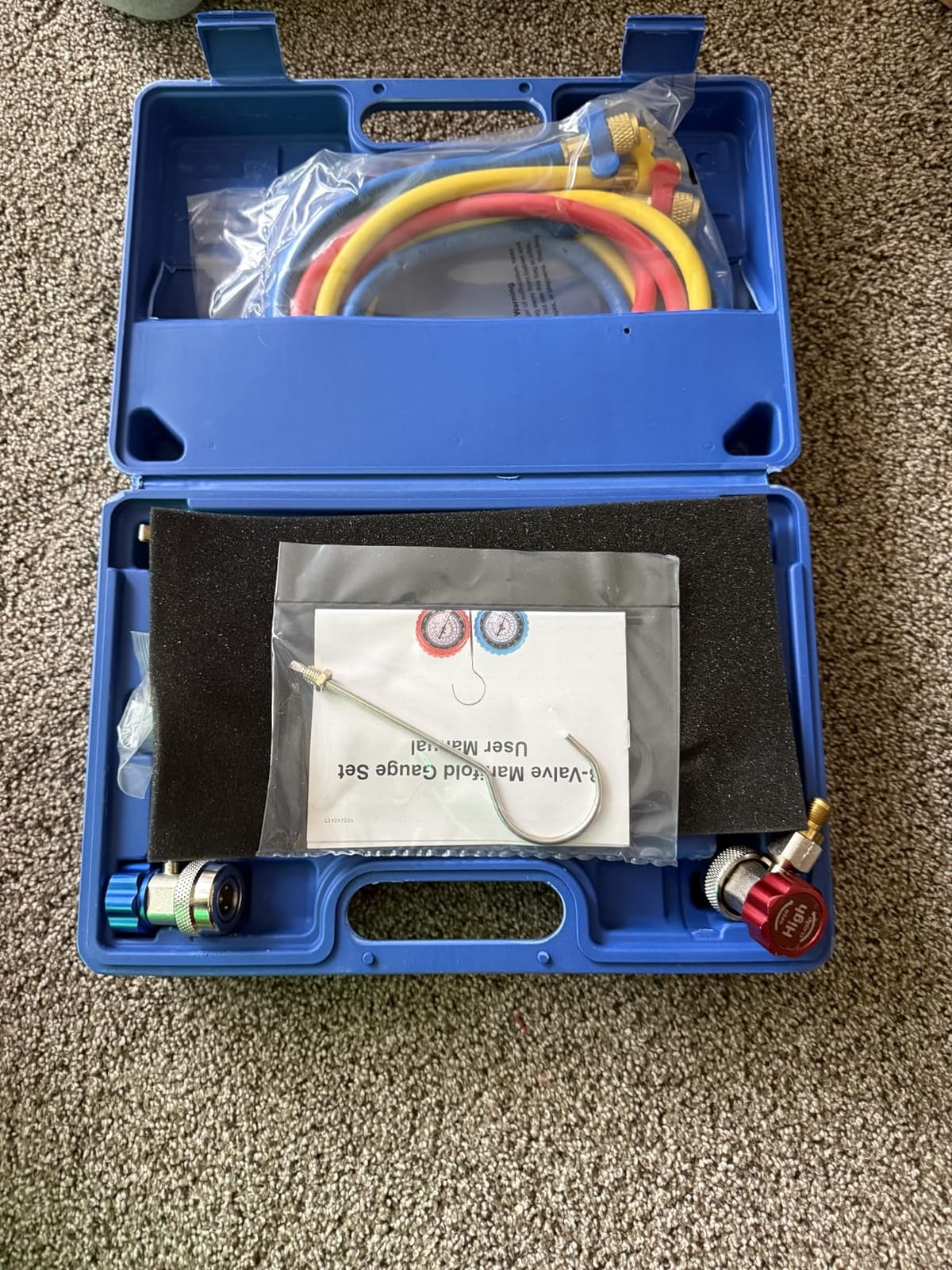 Orion Motor Tech AC Gauges, AC Manifold Gauge Set for R134a R12 R502 Refrigerant, 3 Way Car with 5FT Hoses Couplers & Adapter, Puncturing & Self Sealing Can Tap Freon Charge Kit customer photo 2