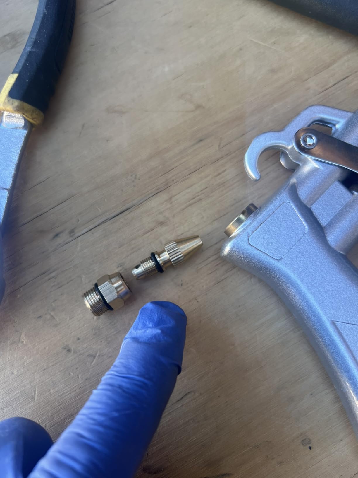 Industrial Air Blow Gun with Brass Adjustable Air Flow Nozzle Kit | Extra 2 Steel & Copper Air Extension, Brass 1/4