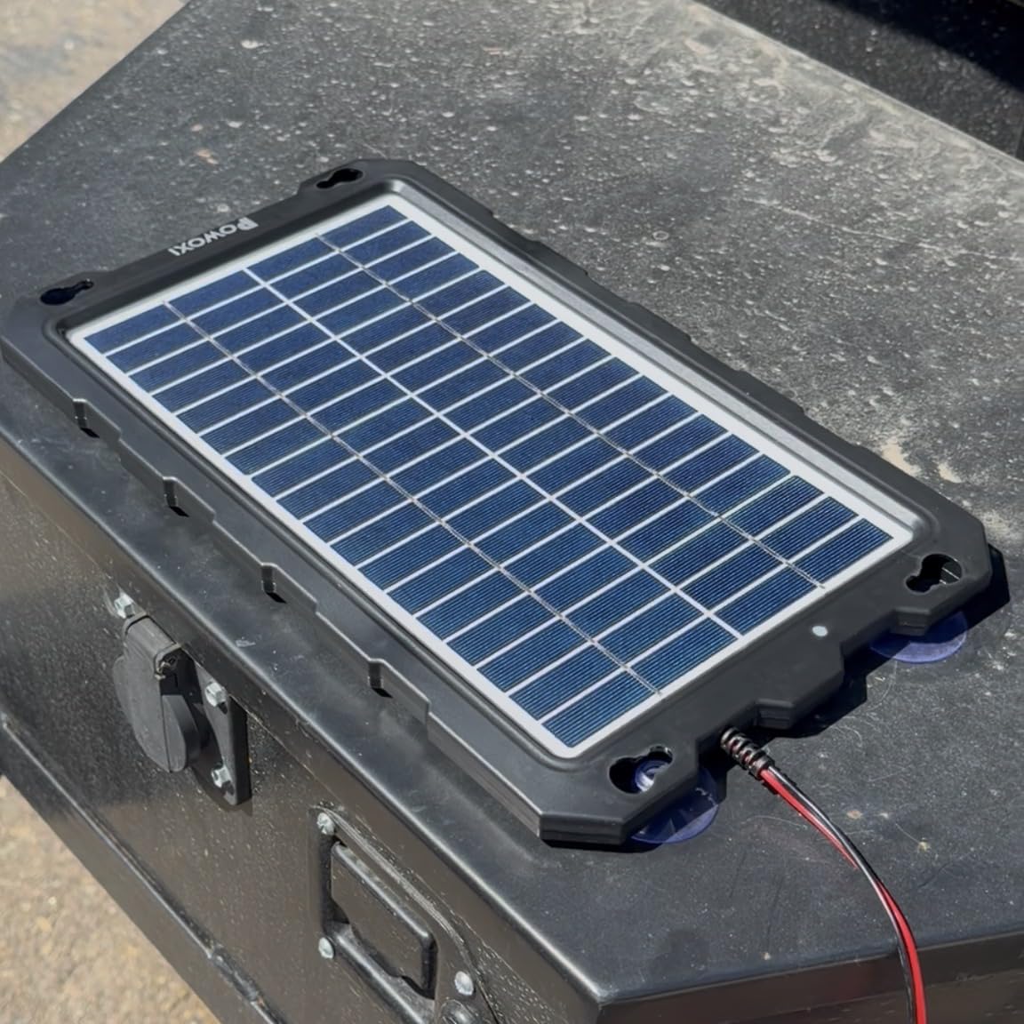 POWOXI Upgraded 7.5W-Solar-Battery-Trickle-Charger-Maintainer-12V Portable Waterproof Solar Panel Trickle Charging Kit for Car, Automotive, Motorcycle, Boat, Marine, RV,Trailer, Snowmobile, etc. customer photo 2