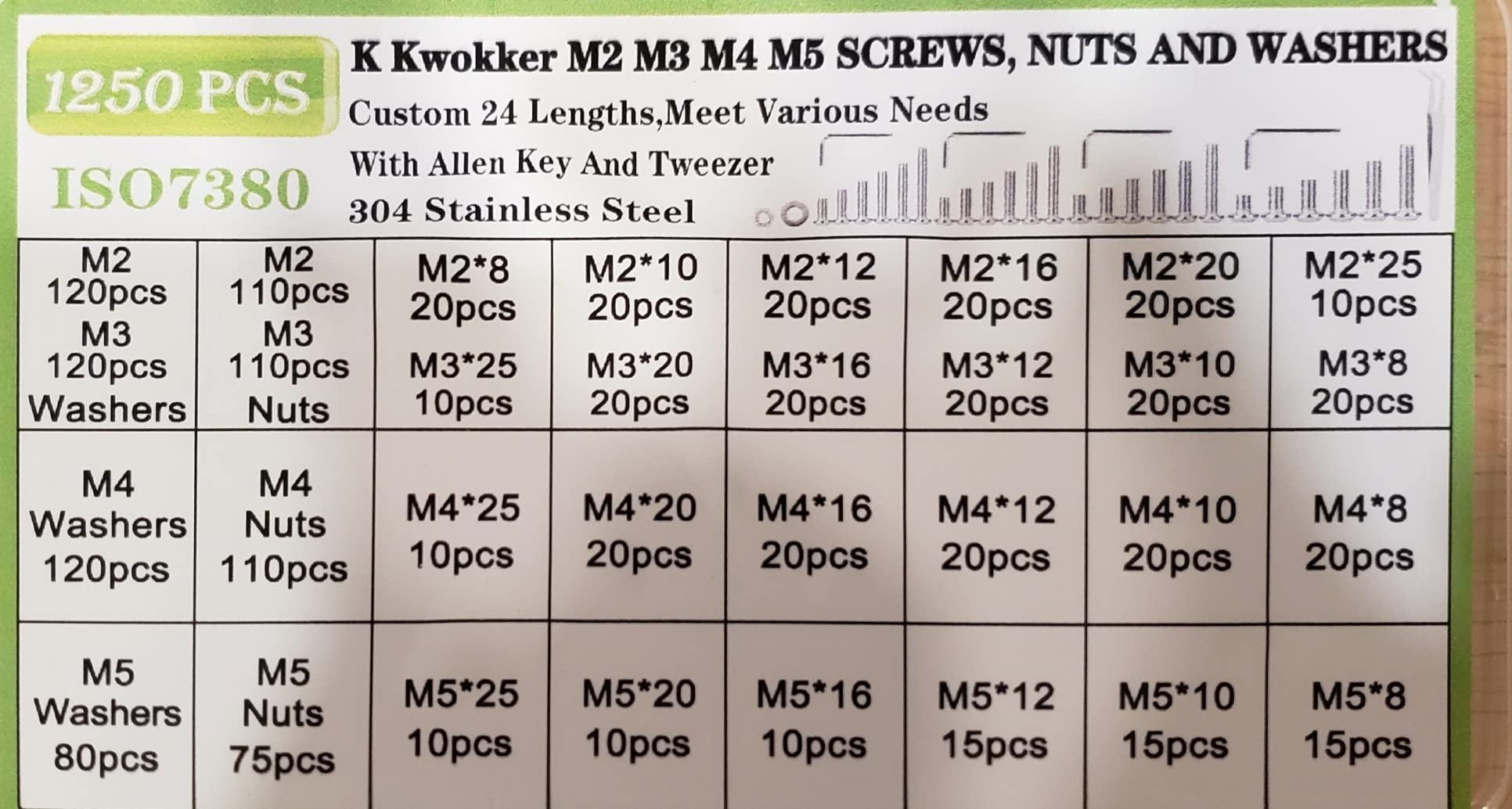 Hex Socket Metric Bolt Assortment, 1713Pcs M2 M3 M4 | 21 Sizes 4mm-30mm Length; 12.9 Alloy Steel, Zinc Plated; Includes Screws, Nuts & Washers and Hex Bits for Machinery Repair customer photo 2