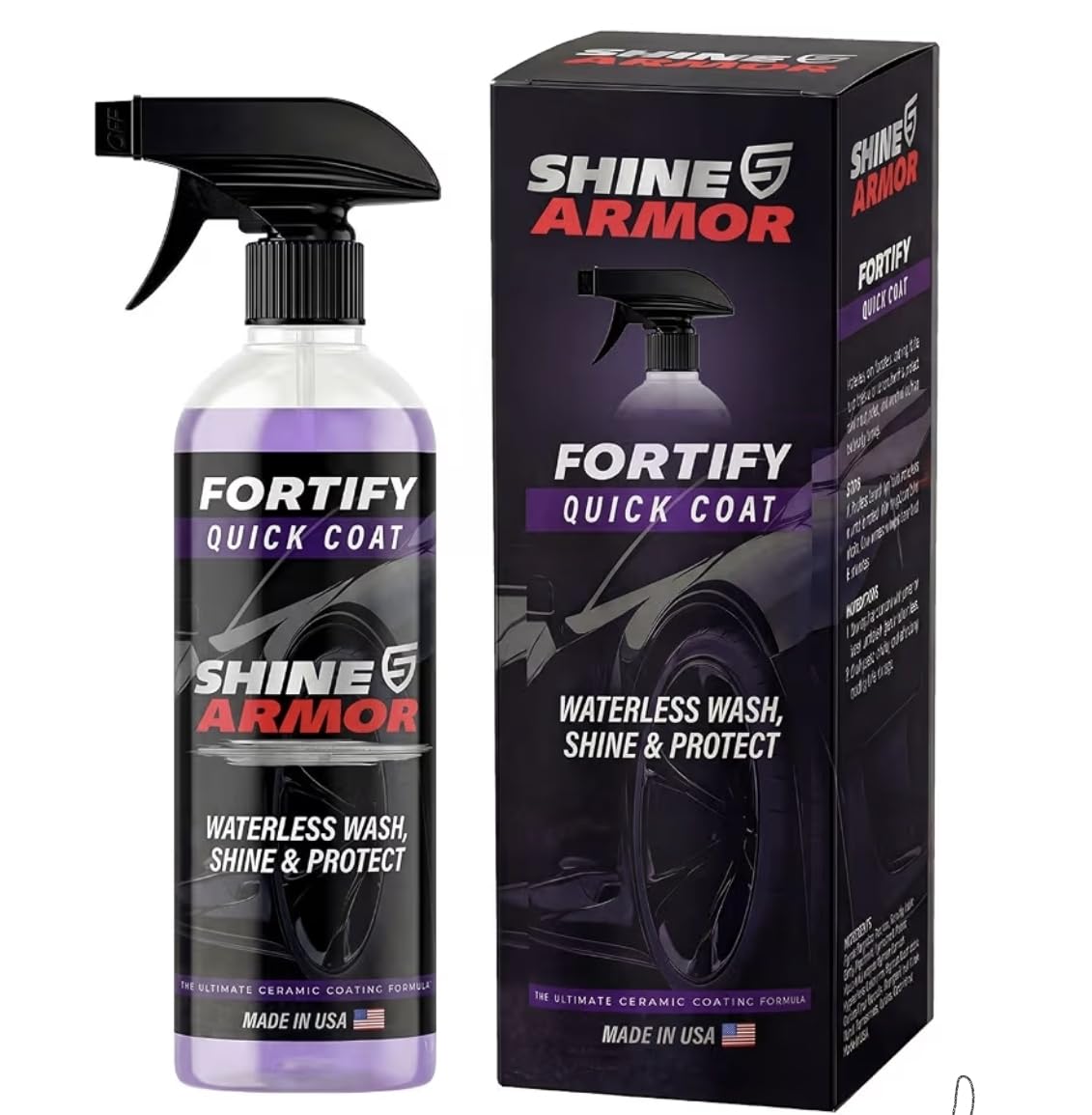 SHINE ARMOR Fortify Quick Coat - 8oz Ceramic Waterless Detailer Spray | 3-in-1 Wash, Wax & Nano-Ceramic Coating | Mirror Shine, Zero Streaks, No Dust Residue | 6-12 Month Protection | Made in USA customer photo 1