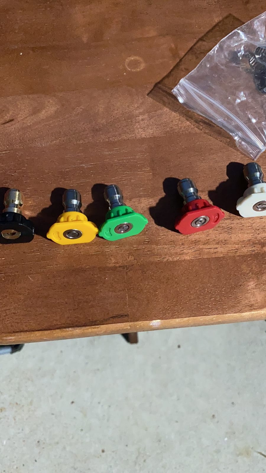 Pressure Washer Tips Power Washer Soap Nozzle Tips Multiple Degrees 1/4 Quick Connect Design Up to 4,500 PSI 2.5 GPM(5-Pack) | Pressure Washer Spray Nozzle Tips, Multiple Degrees 0 15 25 40 Soap, 1/4 Inch Quick Connect for Cleaning Car, Watering customer photo 1