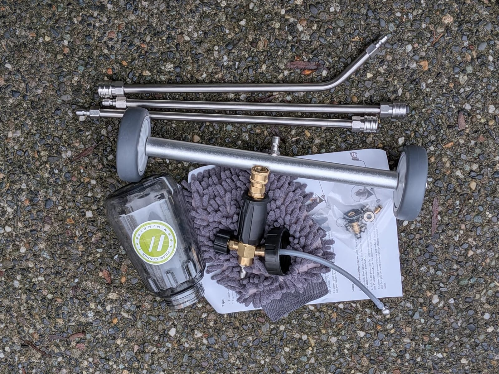 M MINGLE 13'' Pressure Washer Undercarriage Cleaner with 2 Extension Wands | Under Car Wash with 4 Nozzles, Removes Underbody Dirt and Oil, Fits Cars, Trucks, SUVs and Trailers, 4000 PSI customer photo 2