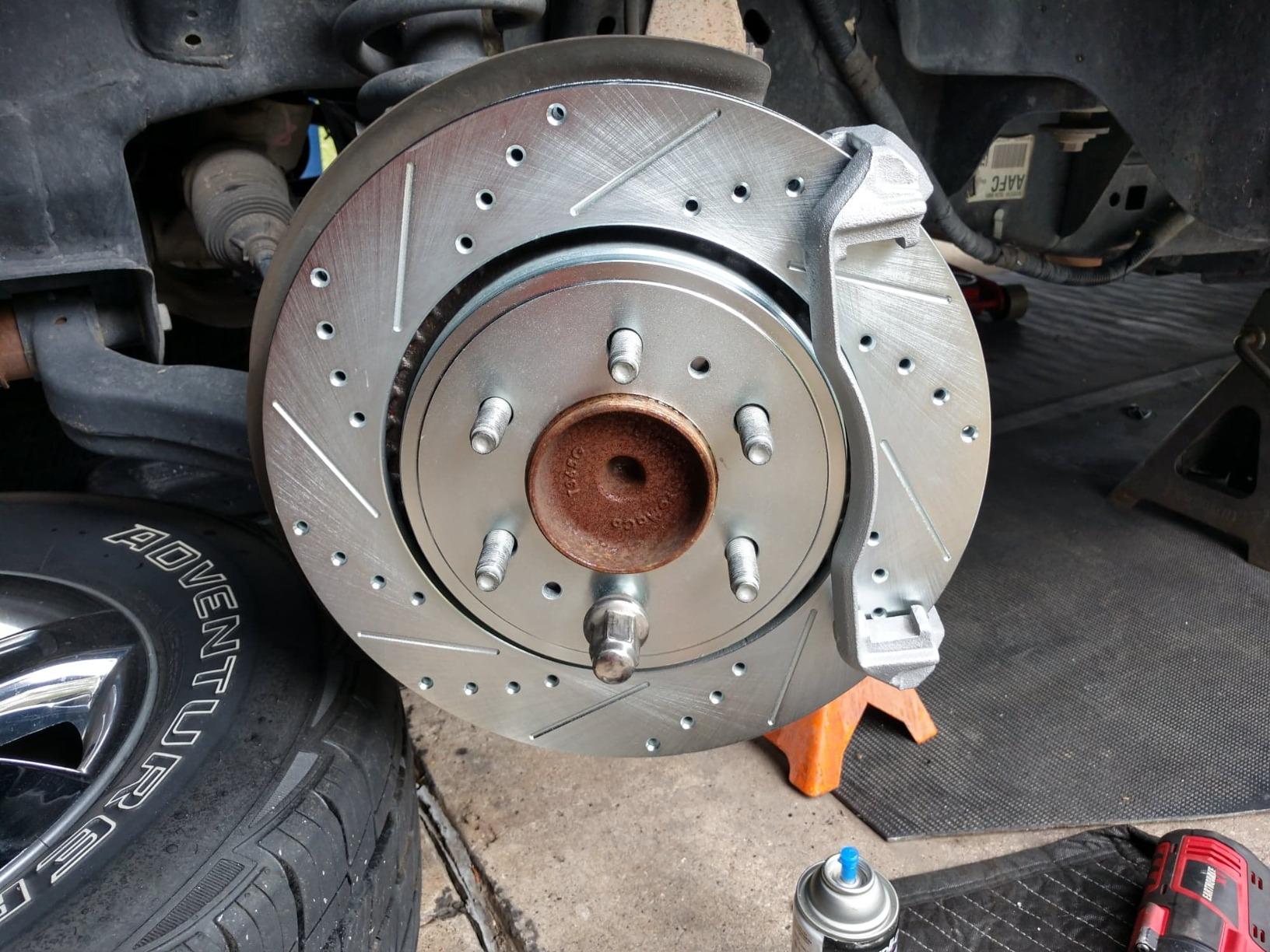 Detroit Axle - Drilled & Slotted Brake Rotors for 2012-2020 Ford F-150 | Drilled & Slotted Brakes Rotors 2014 2015 2016 2017 2018 2019 Replacement 13.78'' inch Front and 13.7'' inch Rear Rotor 6 Lug customer photo 1
