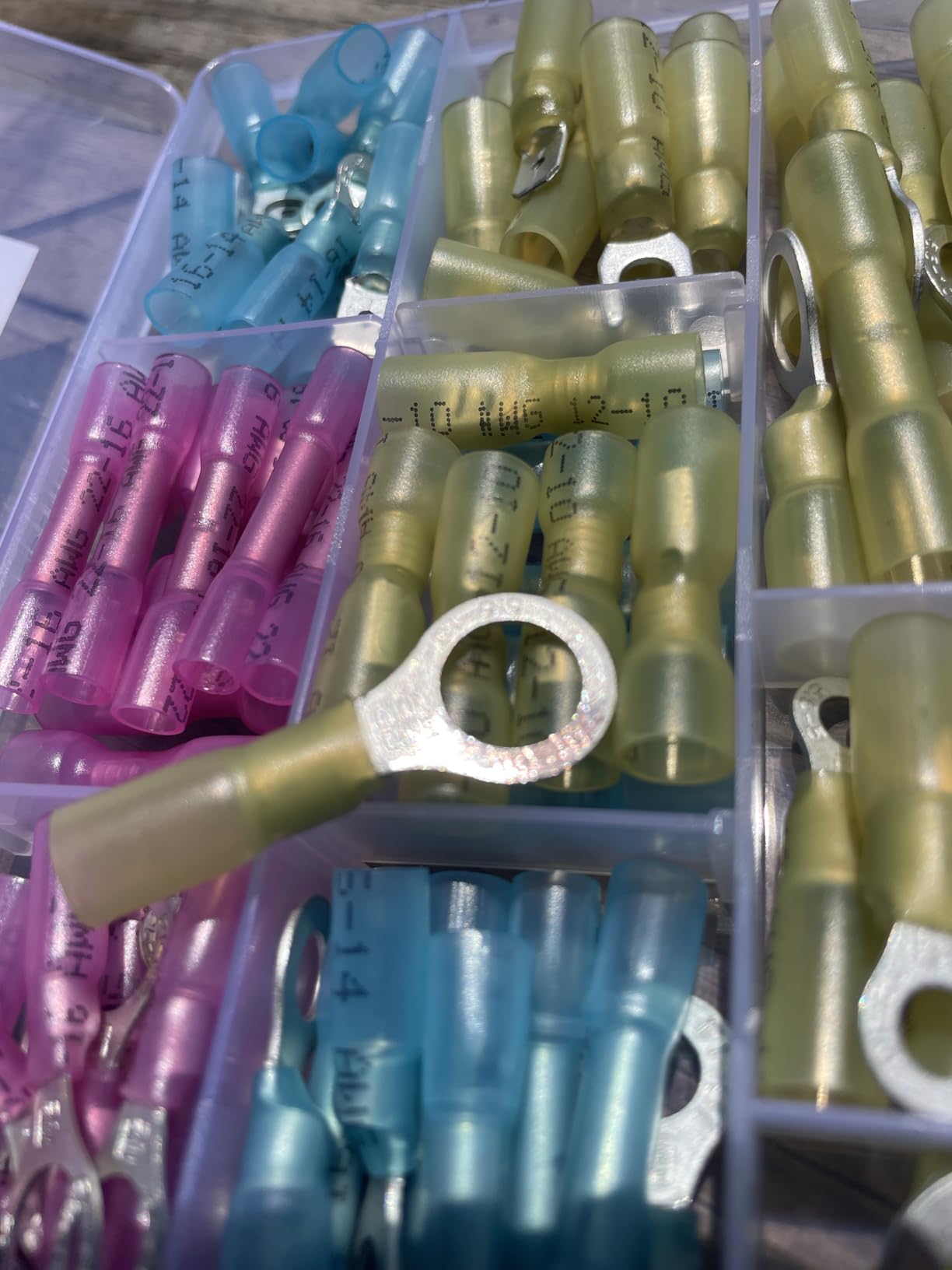 TICONN 120 Pcs Heat Shrink Wire Connectors, Marine Crimp Ring Terminal Kit, Waterproof Seal, Corrosion Resistant Thick Tinned Copper, 3:1 Heat Shrink customer photo 2