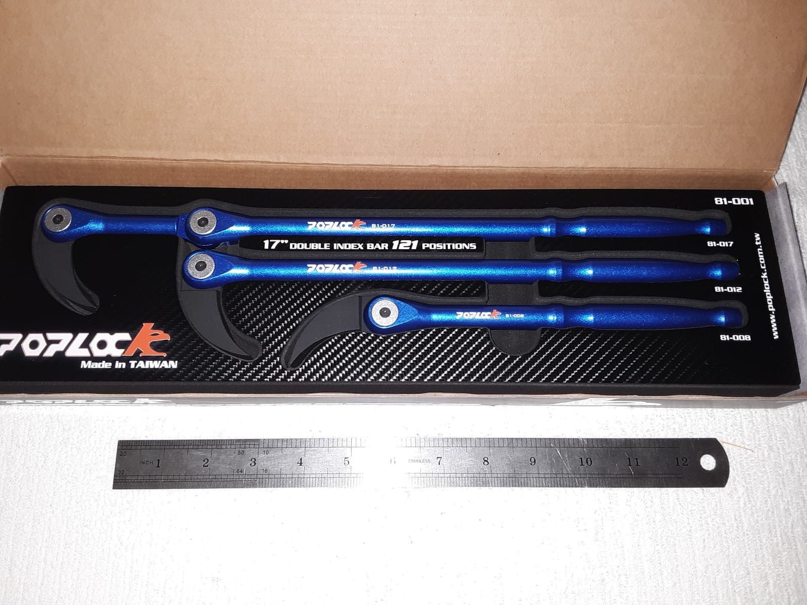 POPLOCK 3-Piece Indexing Pry Bar Set, 8