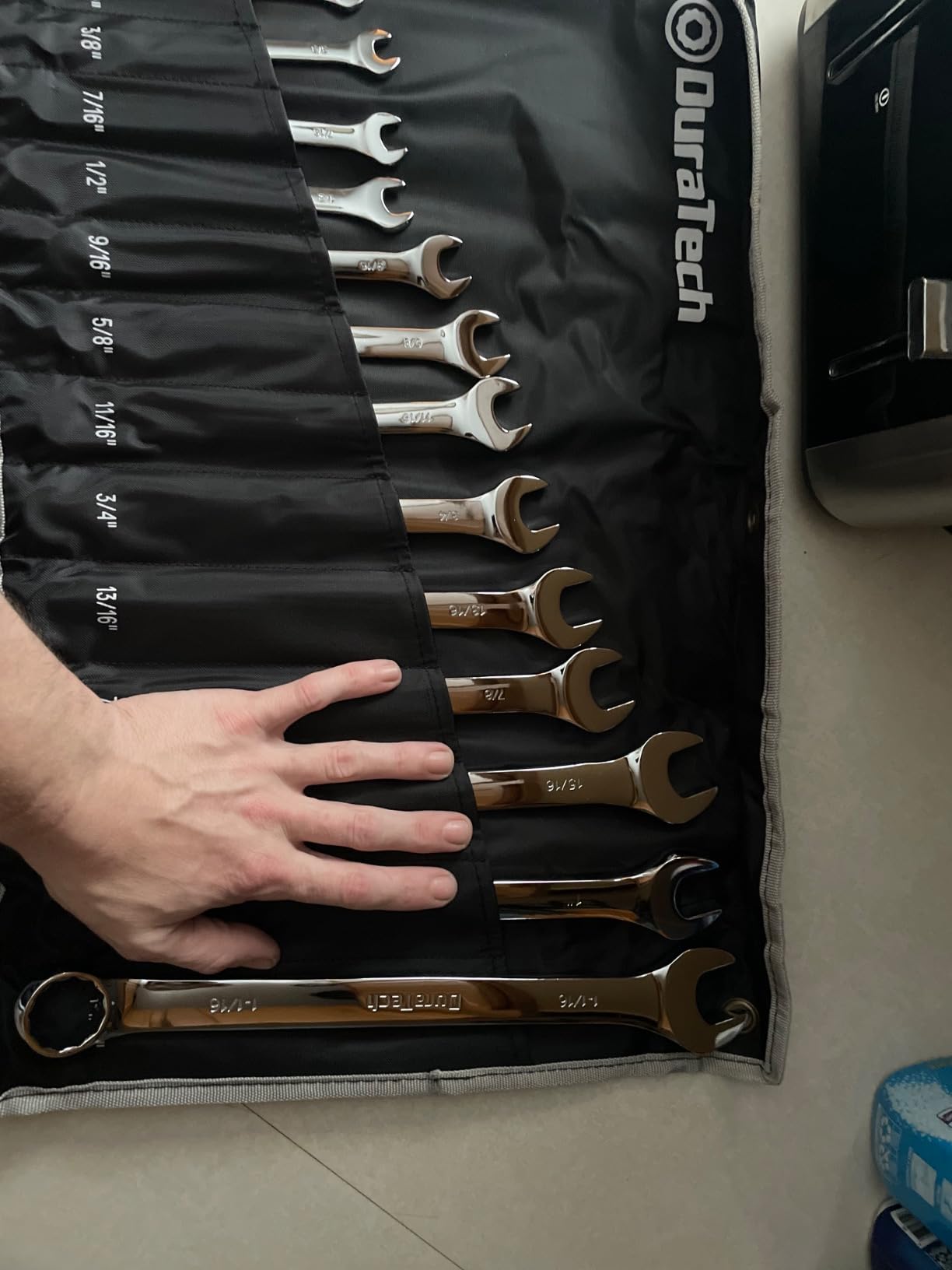 DURATECH Combination Wrench Set, SAE, 15-Piece, 1/4