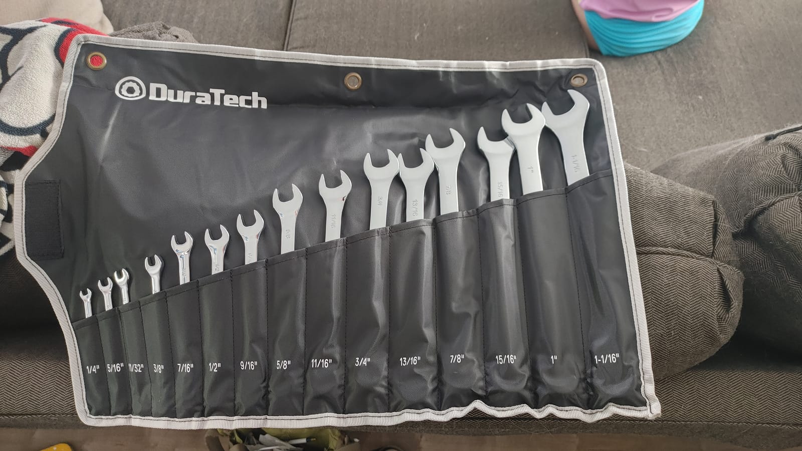 DURATECH Combination Wrench Set, SAE, 15-Piece, 1/4