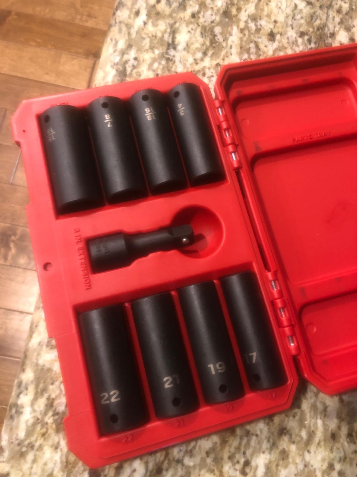 Tekton 1/2 Inch Drive Impact Lug Nut Socket Set, 9-Piece | SID92415 customer photo 2