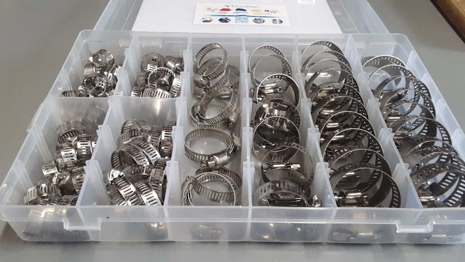 TICONN 40PCS Hose Clamps Set 304 Stainless Steel, 1/4''-1-1/8'' Worm Gear | Rust & Corrosion Resistance, Smooth Edges, Storage Case Included, Easy Size Identification, Automotive Home & Marine Use customer photo 2