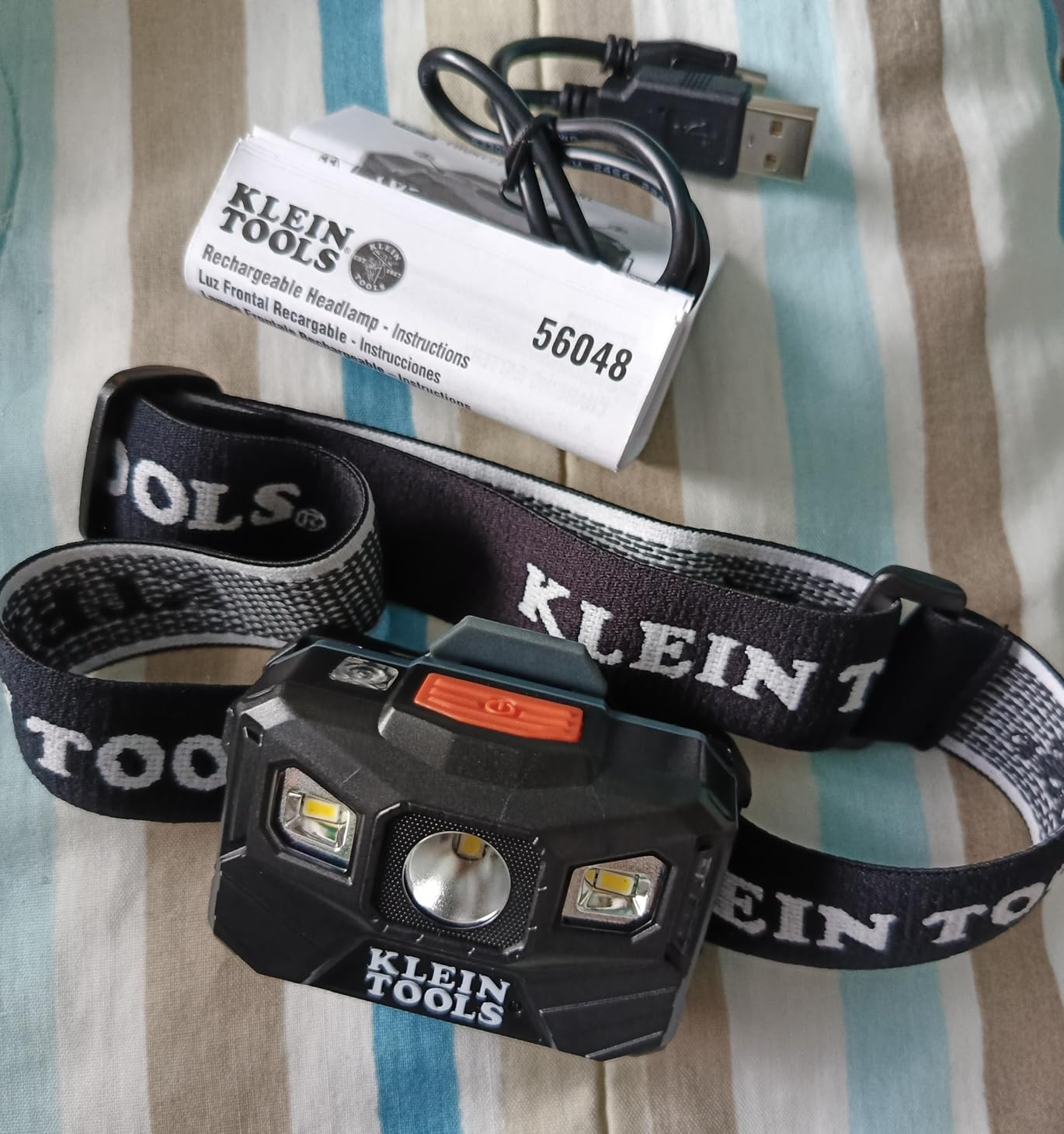 Klein Tools 56048 Rechargeable LED Headlamp, Adjustable Fabric Strap, 400 Lumens, All-Day Runtime, for Work, Running, Outdoor Hiking customer photo 1
