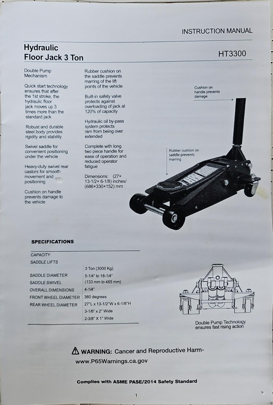 Floor Jack,Heavy Duty 3 Ton Floor Jack,Low Profile Hydraulic Jack, Steel Service Jack Quick Rise with Double Pump Quick Lift | Low Profile| Hydraulic Lift| Steel Construction| Double Pump Quick Rise| Service Jack customer photo 2