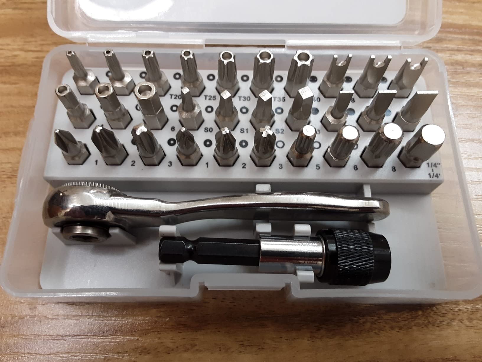 STREBITO Right Angle Screwdriver 32-Piece 1/4 Inch Mini Ratchet Set | Low Profile Offset Screwdriver Bit Set with 72-Tooth Ratcheting Wrench Stubby Ratchet 90 Degree Screwdriver for Small Spaces customer photo 2