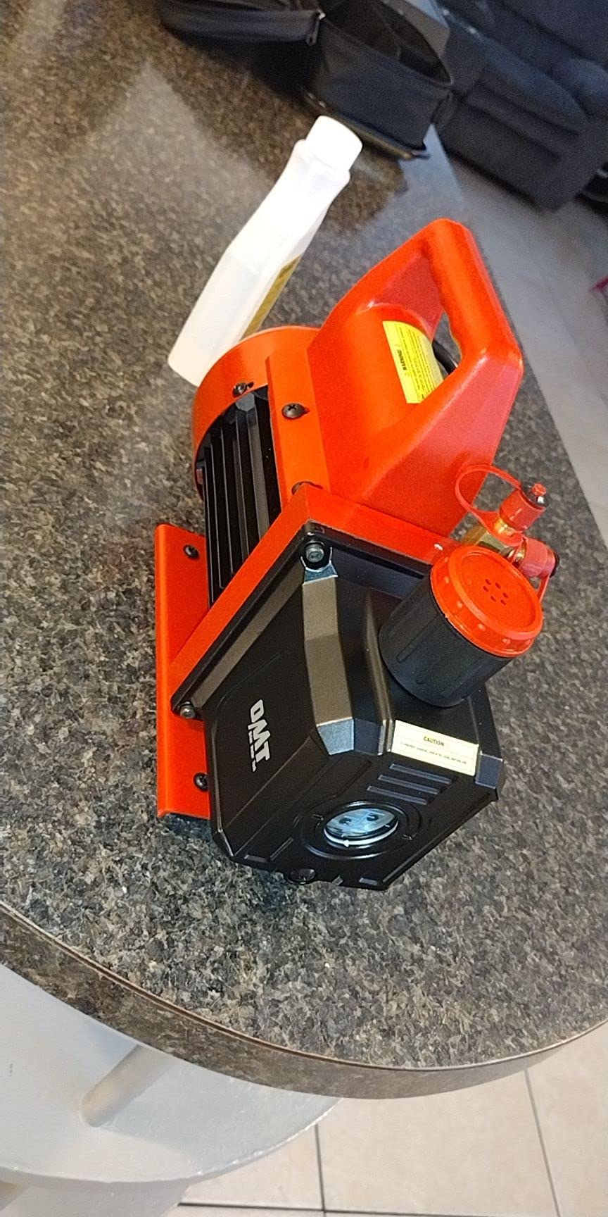 OMT 4.5 CFM Single Stage Vacuum Pump for R134a R410a R22 Auto AC HVAC Kit | Copper Motor; 37.5 Microns Ultimate Vacuum; Aluminum Alloy Casing; For Automotive HVAC and Resin Degassing; Oil Included customer photo 2