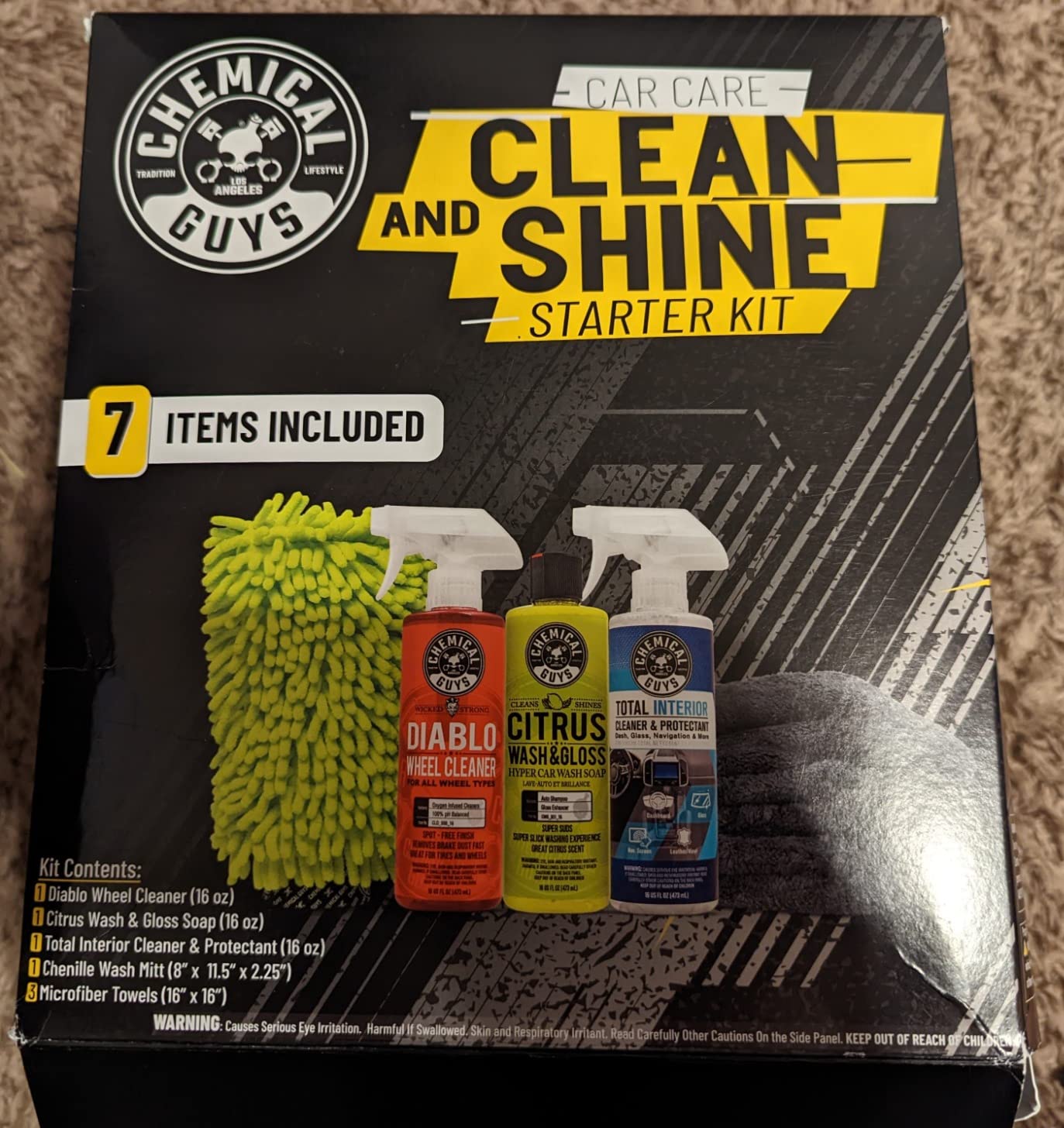 Chemical Guys Car Cleaning Kit - with Car Wash Soap, Wheel Cleaner, Total Interior, Car Wash Mitt - Interior and Exterior Wash Kit with Vehicle Cleaning and Detailing Accessories - 7 Item Kit customer photo 2