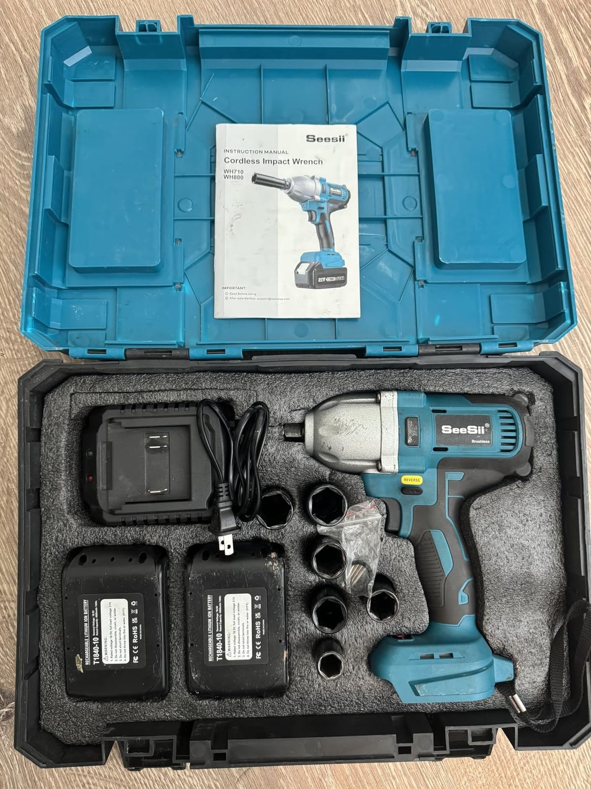 Seesii Impact Wrench 665 FT-LBS (900N.m) 3300IPM 1/2 Impact Gun High Torque Electric Impact Driver Cordless Impact Wrench with 21V 2x4.0Ah Battery 6 Sockets & Case for Home Car Tire Lug Nut Removal Tool customer photo 2