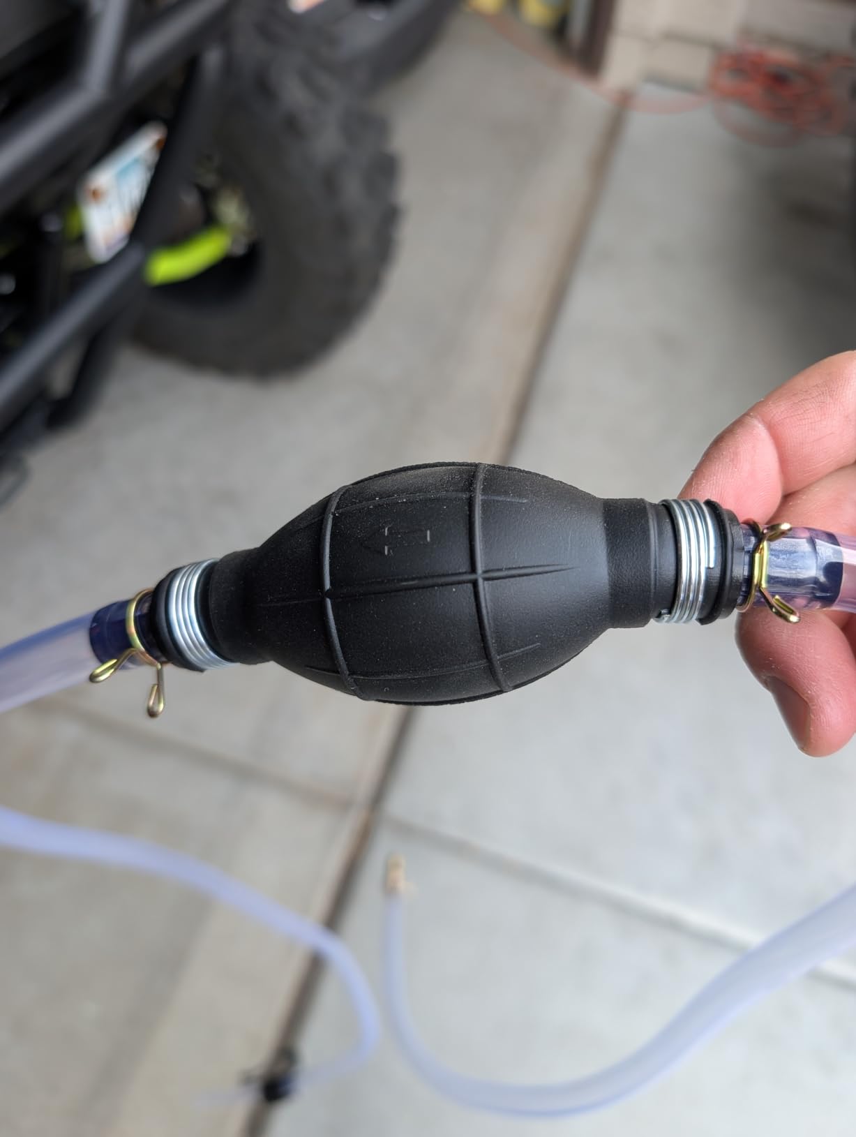 H-veenjor Gasoline Siphon Hose Pump, Hand Water Transfer Pump | Gas Siphon Pump for Water Oil Petrol Diesel, Manual Fuel Pump with 2 Premium PVC for Lawnmower Motorcycle Tractor Fish Tank customer photo 1