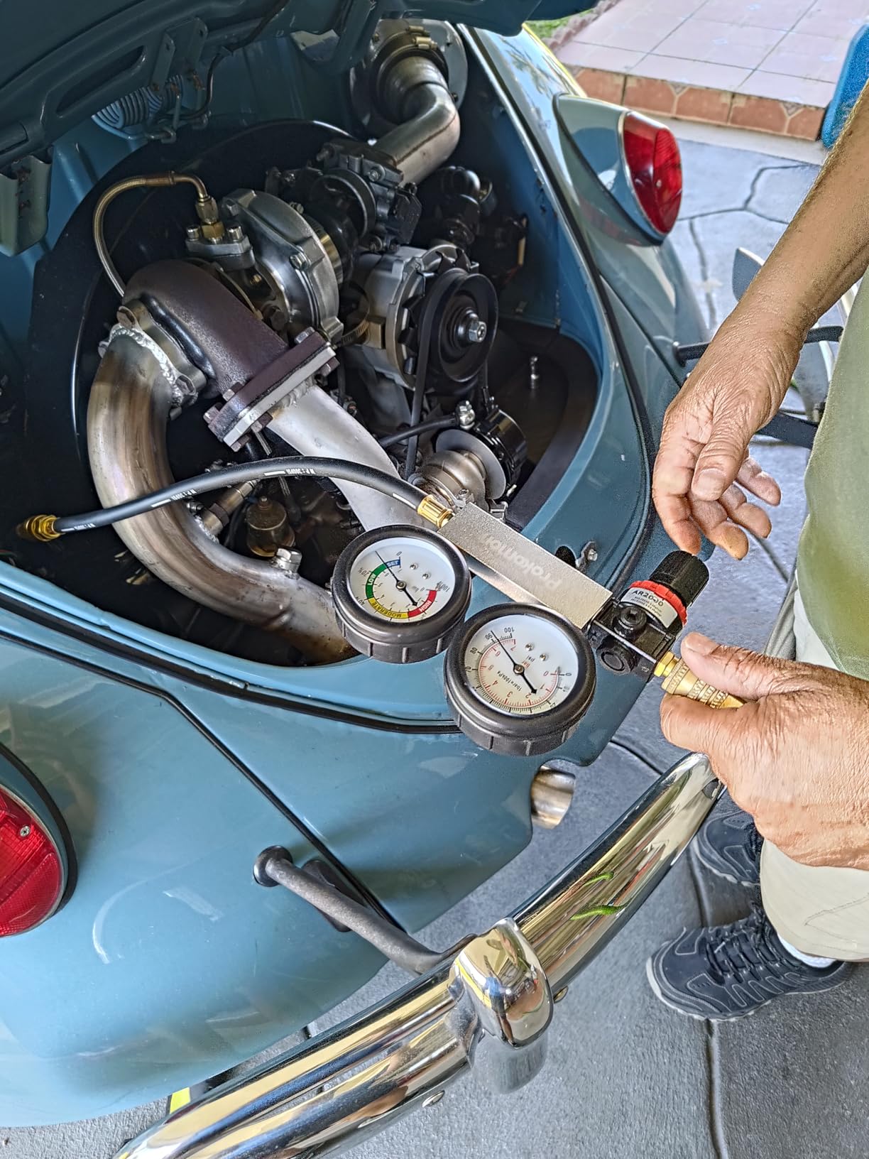 Engine Cylinder Leak Down Tester Kit; Gasoline Engine Leakdown Tester Kit with Extension Rod; Cylinder Leakage Tester Set for Pressure Check and Leakage Rate Test customer photo 1
