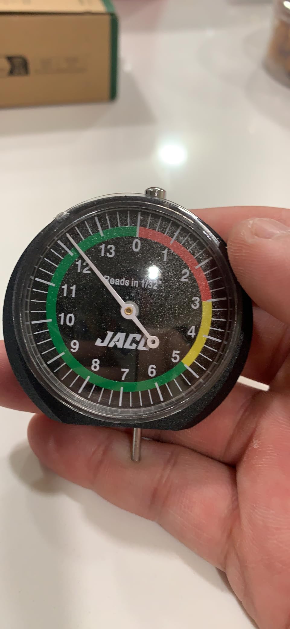 JACO TreadPro Tire Tread Depth Gauge, Dial Type (Reads in 1/32