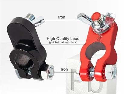 Universal Negative & Positive Battery Cable Terminals, Battery Terminals Color Coded Clamps Connectors with Matching Anti Corrosion Felt Fiber Washers, Terminal Assortment Kit for Cars & Trucks customer photo 2