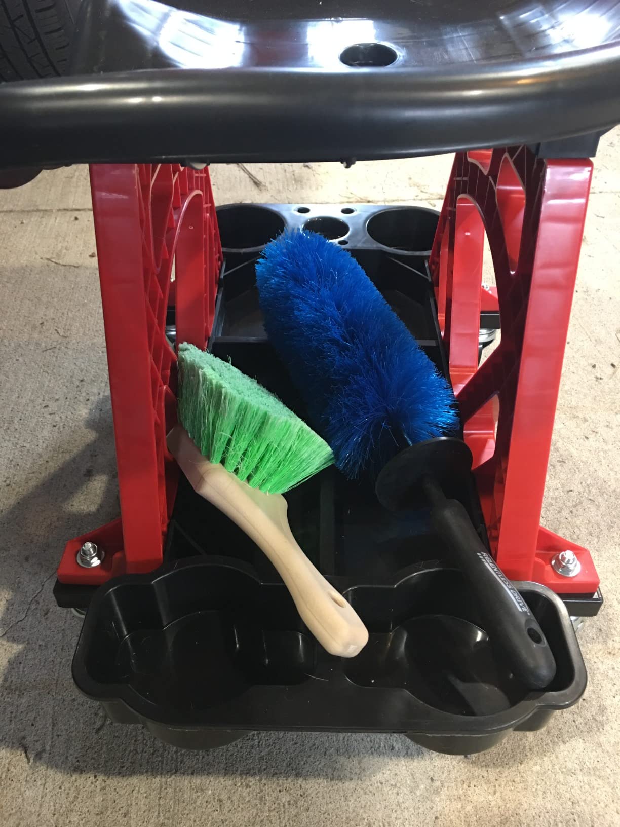 Durable Mechanic Stool Chair with Wheels, Heavy Duty Garage Shop Stool with Tool Tray customer photo 1