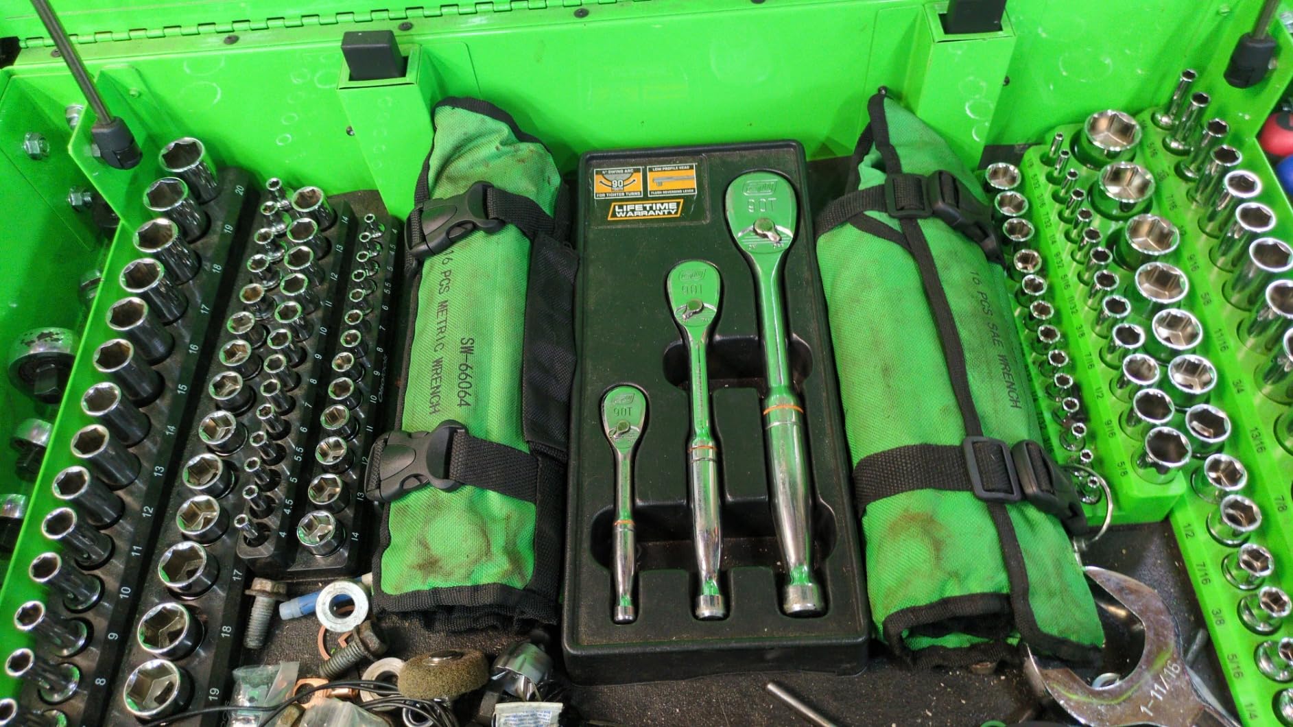 SWANLAKE 32-Piece Combination Wrench Set, SAE and Metric, 1/4