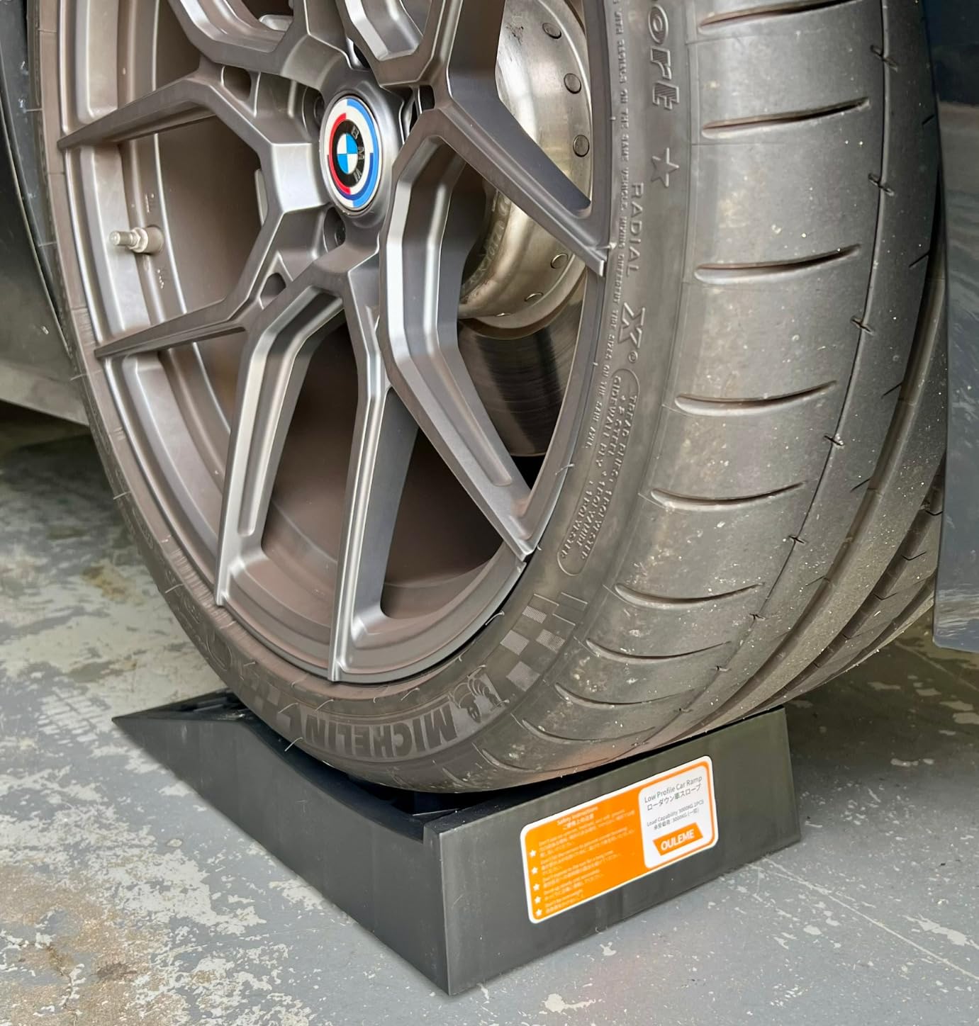 Low Profile Car Service Ramp with Anti-Slip Blocks, Oil Changes& Maintenance, 2-1/2